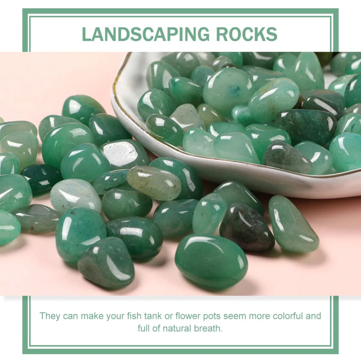 POPETPOP Piedras Ornamentales Verdes para Acuario y Jardín, Grava Irregular Resistente Diseño Innovador para Decoración de Peceras y Paisajismo