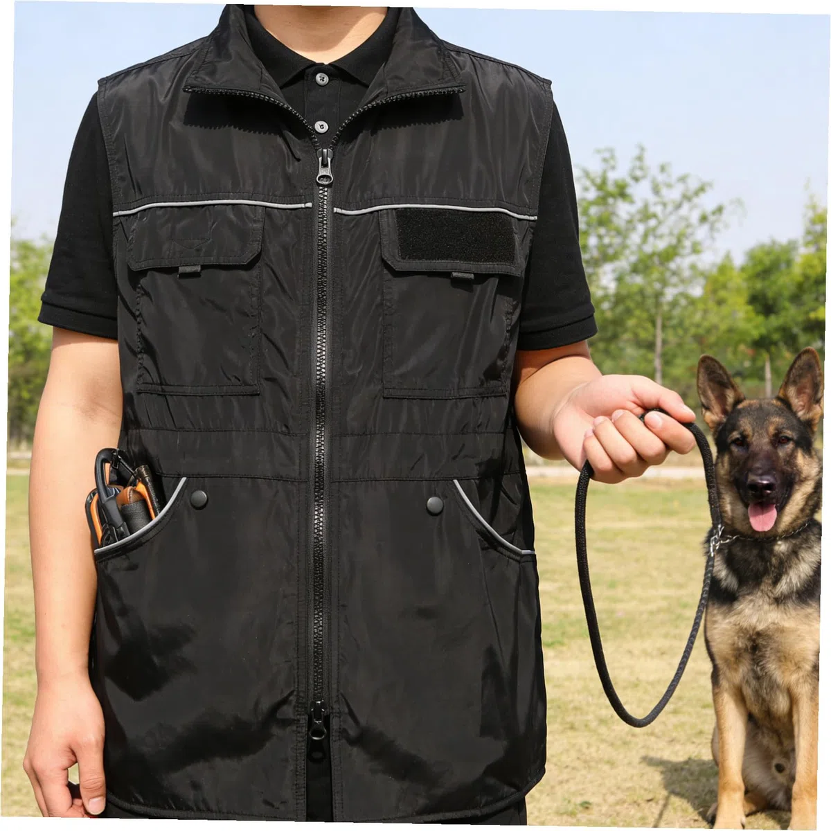 Chaleco de Entrenamiento para Perros Múltiples Bolsillos Ropa Protectora para Entrenamiento de Agilidad y Obediencia Tiras Reflectantes Chaqueta para Dueños de Mascotas XL