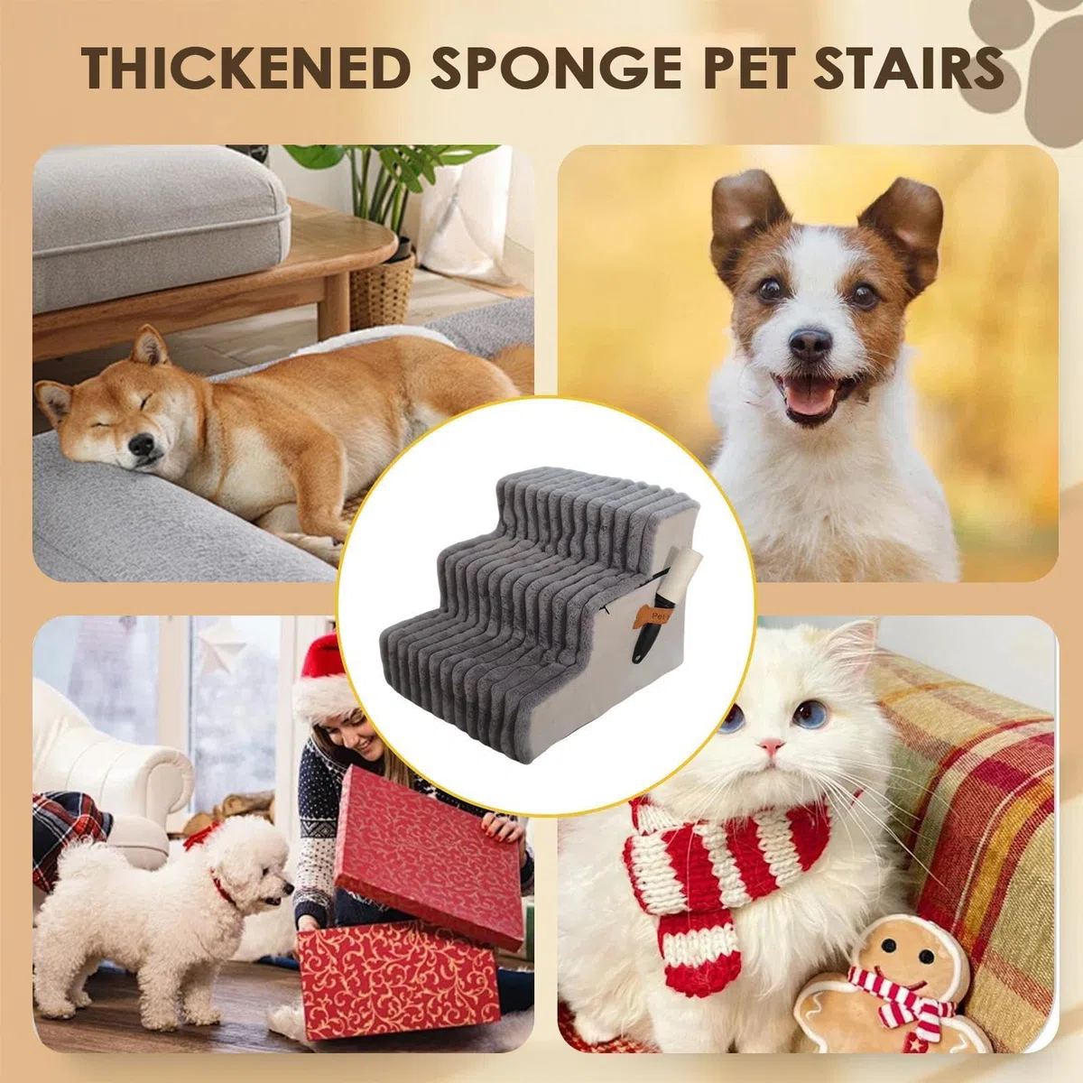 Rampa de Perro para sofá Accesorio de Mascotas Desmontable Antideslizante y | Escalón Antideslizante Para Gatos Para Perros Mayores Cachorros Pequeños Gatos Balcón Terraza Sofá Apartamento