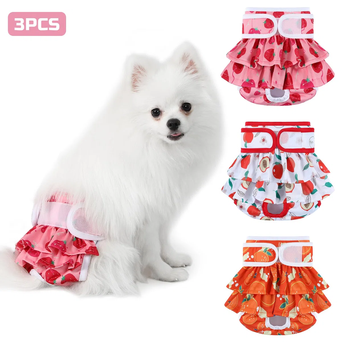 Pañales lavables para perras, talla S, paquete de 3