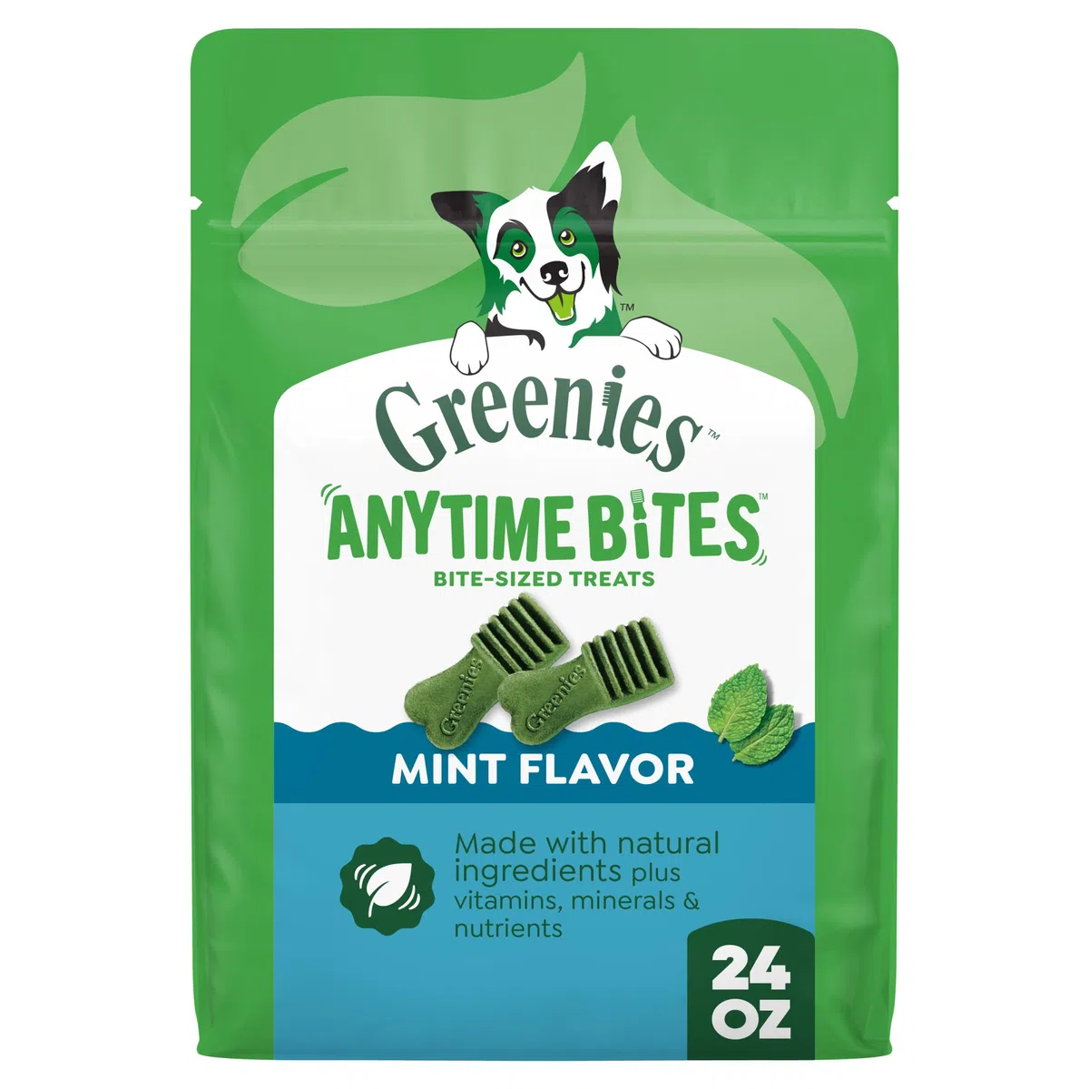 GREENIES Anytime Bites - Golosinas para Perros, Sabor a Menta, Bolsa de 24 onzas