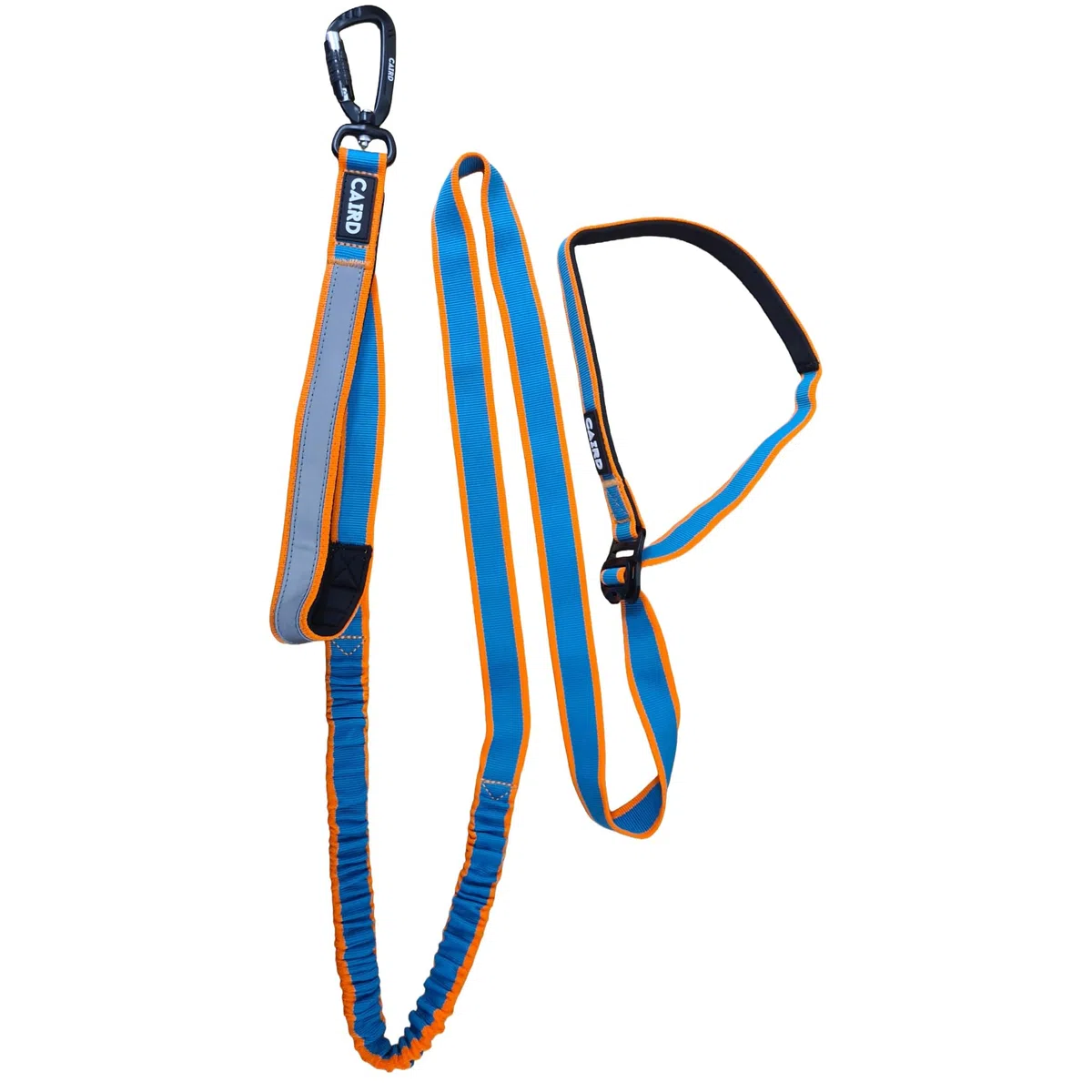 Correa elástica para Perros CAIRD Freedom to Run, Correa para Perros Manos Libres con asa Acolchada, cinturón Ajustable, mosquetón de Aluminio (Naranja y Aguamarina)