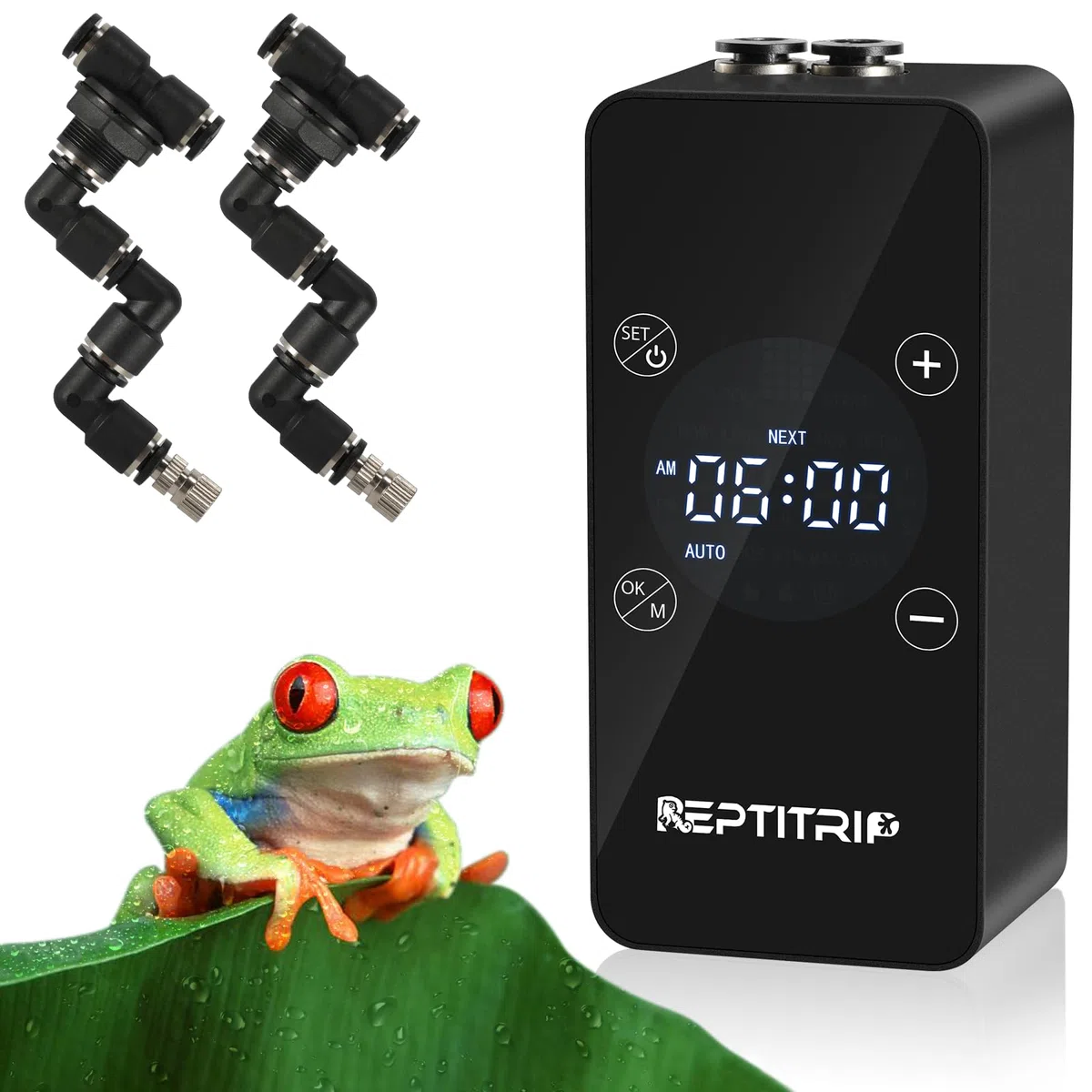 Actualizado Reptile Mister - Humidificador para tanques, anfibios y plantas de la selva tropical con temporizador y funciones de pulverización manual