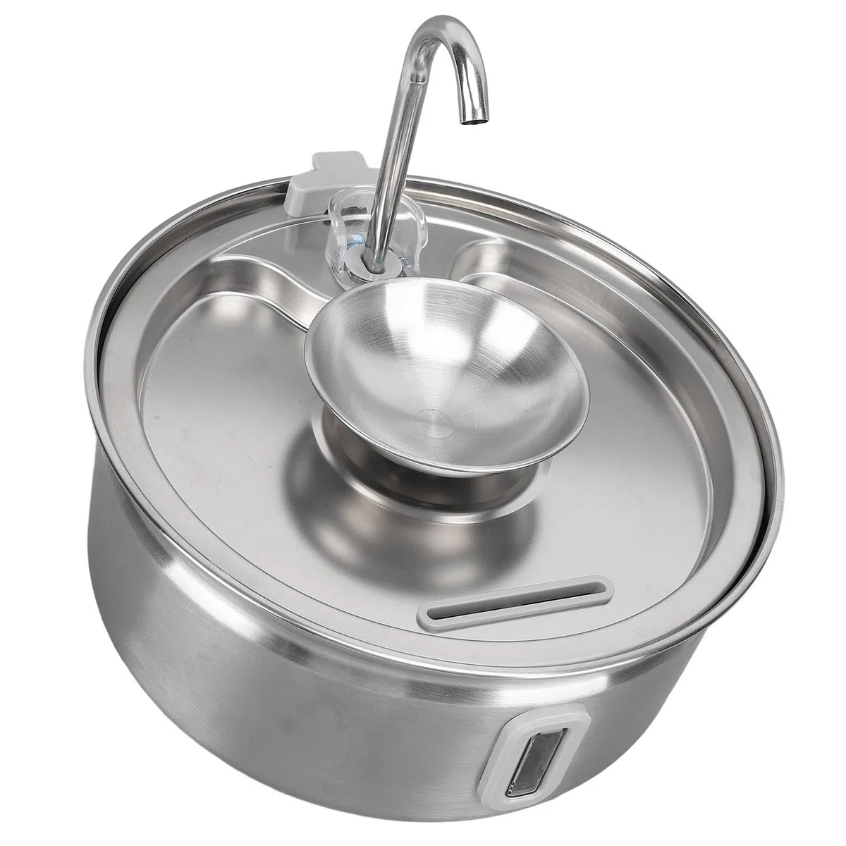 Fuente de Agua para Gatos de Acero Inoxidable, dispensador automático de Agua para Mascotas, Fuente de Agua para Perros de 3,2 L con circulación silenciosa y Ventana, para Gatos y