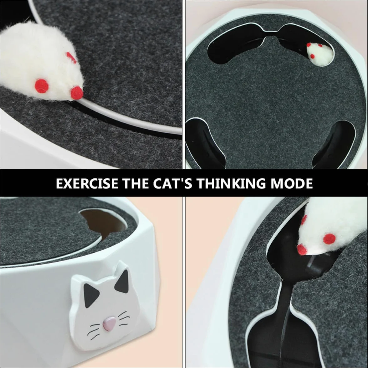 Gadpiparty Juguete Interactivo para Gatos Ratón Eléctrico Que Simula Experiencia de Caza y Acción de Excavar, Material Abs y Funciona 3 Baterías AA
