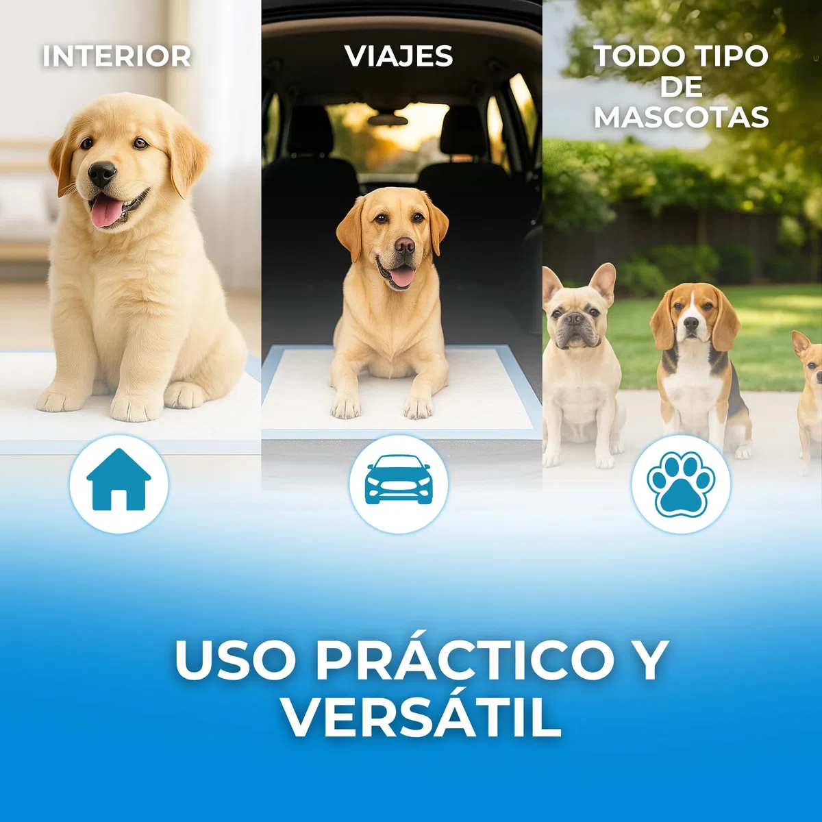 MOLY 60 Empapadores para Perros 90 x 60 cm Desechables | X6 Pack 10 Almohadillas Higiénicas de Adiestramiento Desechables para Mascotas | Neutraliza Olor | Rápida Absorción