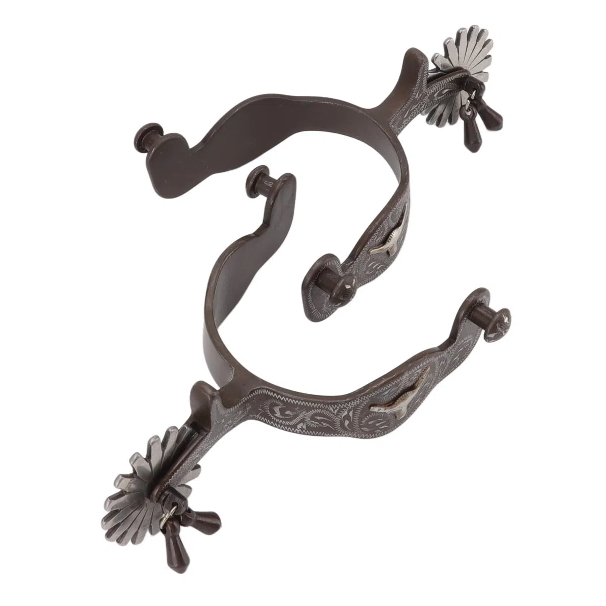Espuelas de Caballo Grabadas, Espuelas de Acero Al Carbono, Ecuestres de Patrón Vintage con Diseño Clásico, Ideales para Equipos de Equitación y Accesorios de Talabartería
