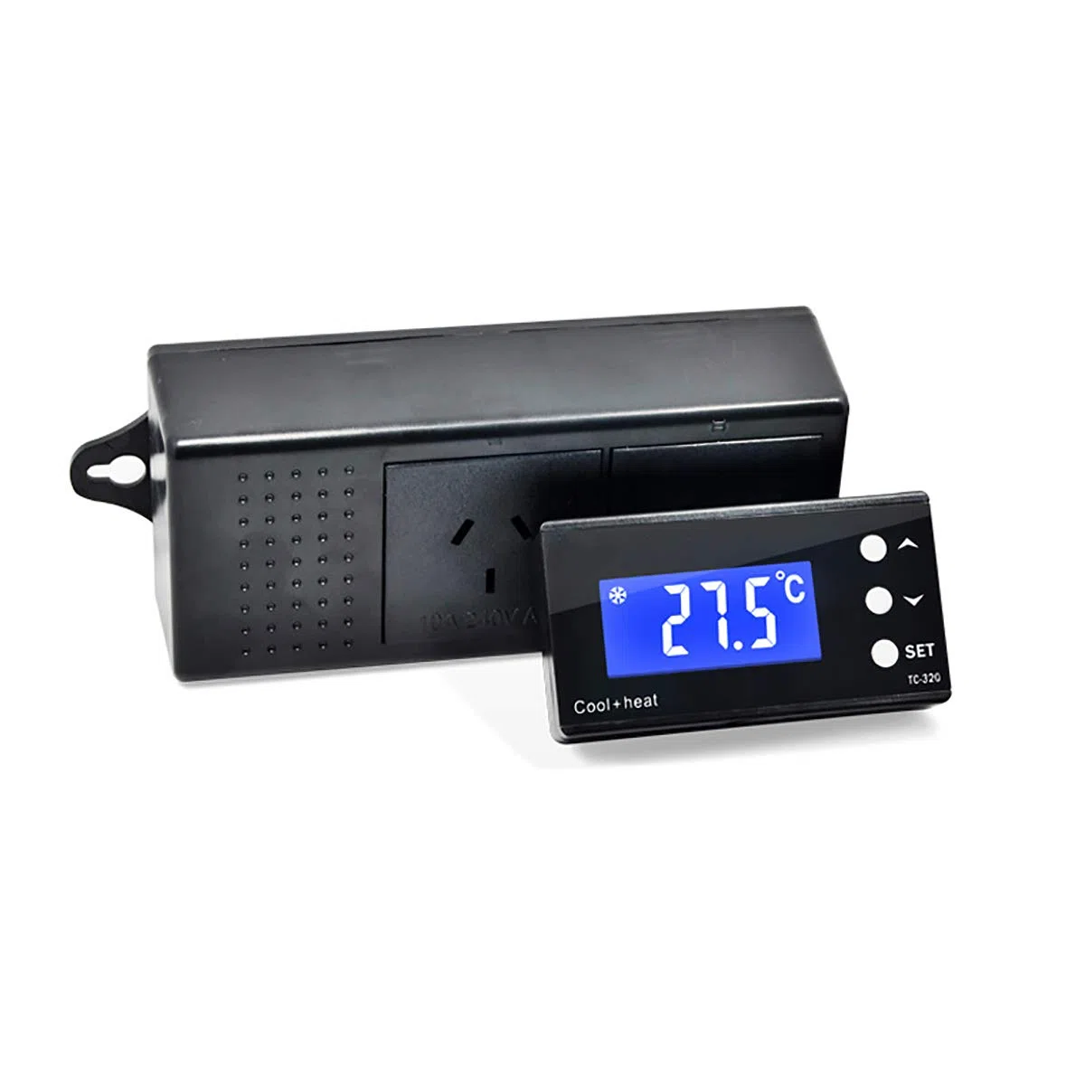 TopHomer Termostato digital LCD, temperatura ajustable y aspecto compacto para acuarios, reptiles, anfibios, acuarios
