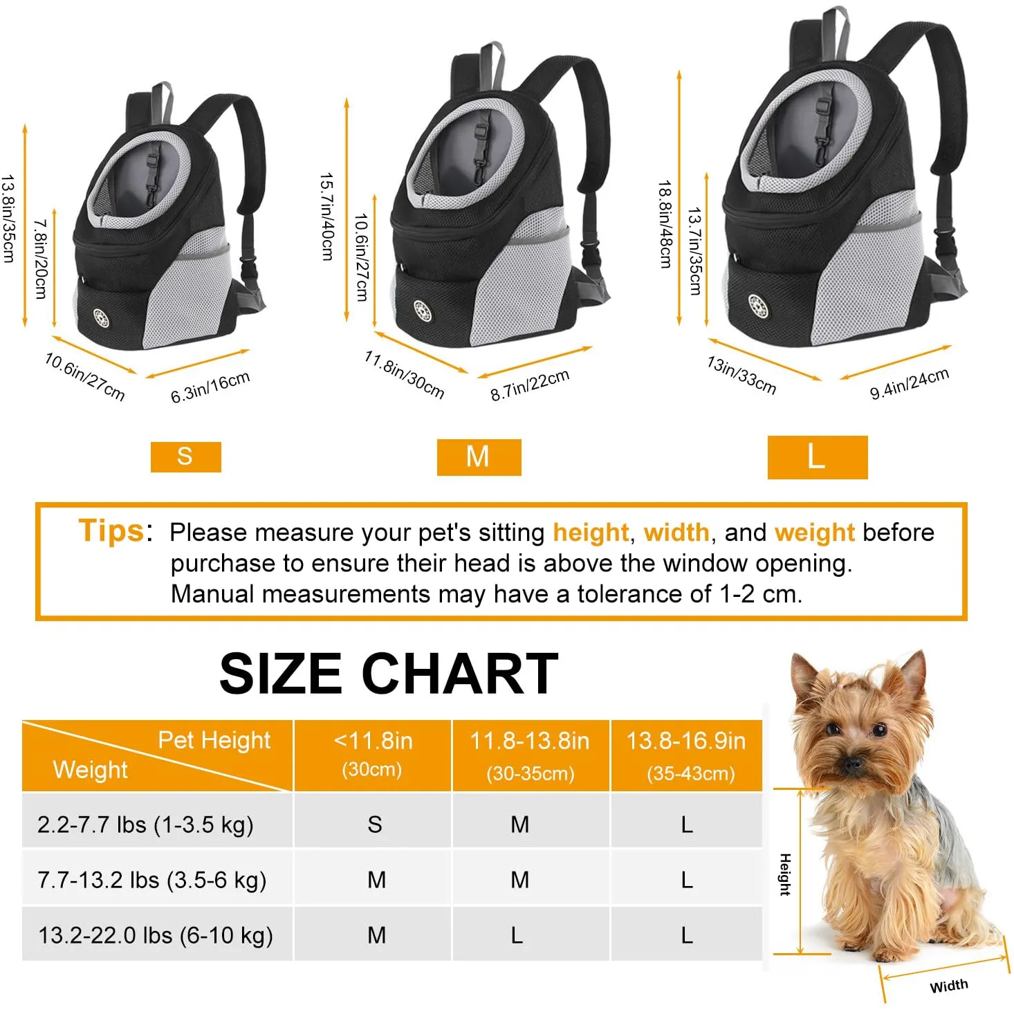 M MUNCASO Mochila Transportadora para Perros y Gatos, Bolsa de Viaje para Mascotas, Paquete Frontal para Cachorros, Aprobada por Aerolíneas para Viajes de Senderismo al Aire Libre