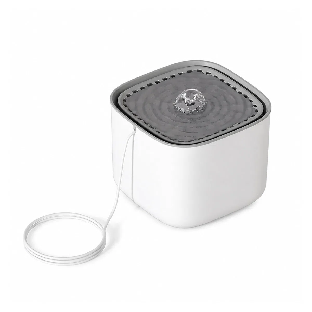 Fuente De Agua para Gatos 3L USB Eléctrica | Plástico, 17,9 X 13 Cm, 2 Colores(Gold Border-White)
