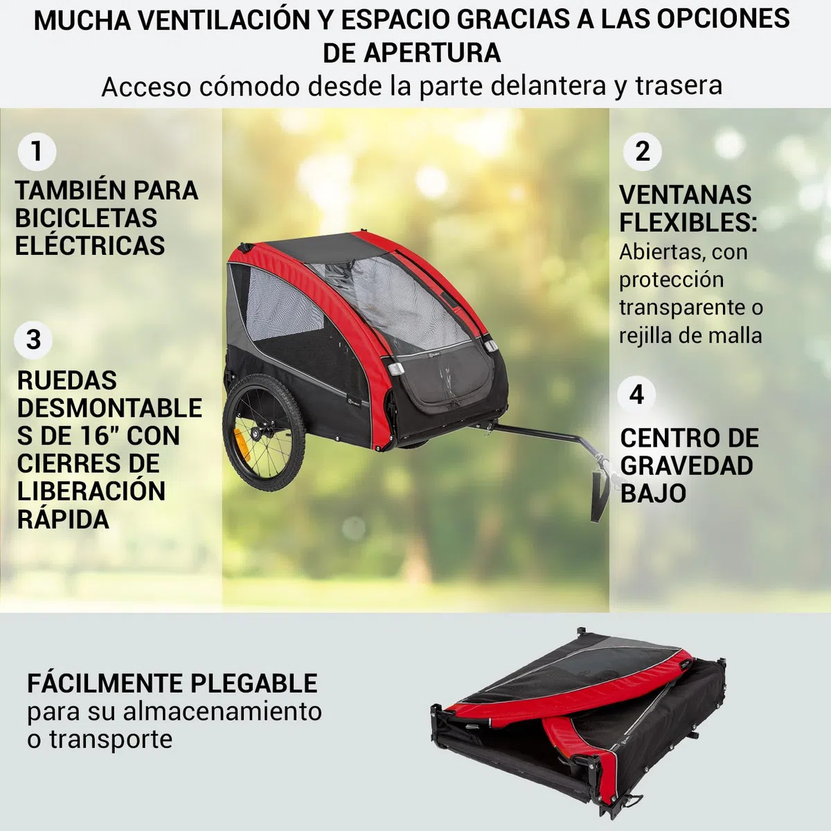 Klarfit Husky Carro Perro Remolque Bicicleta