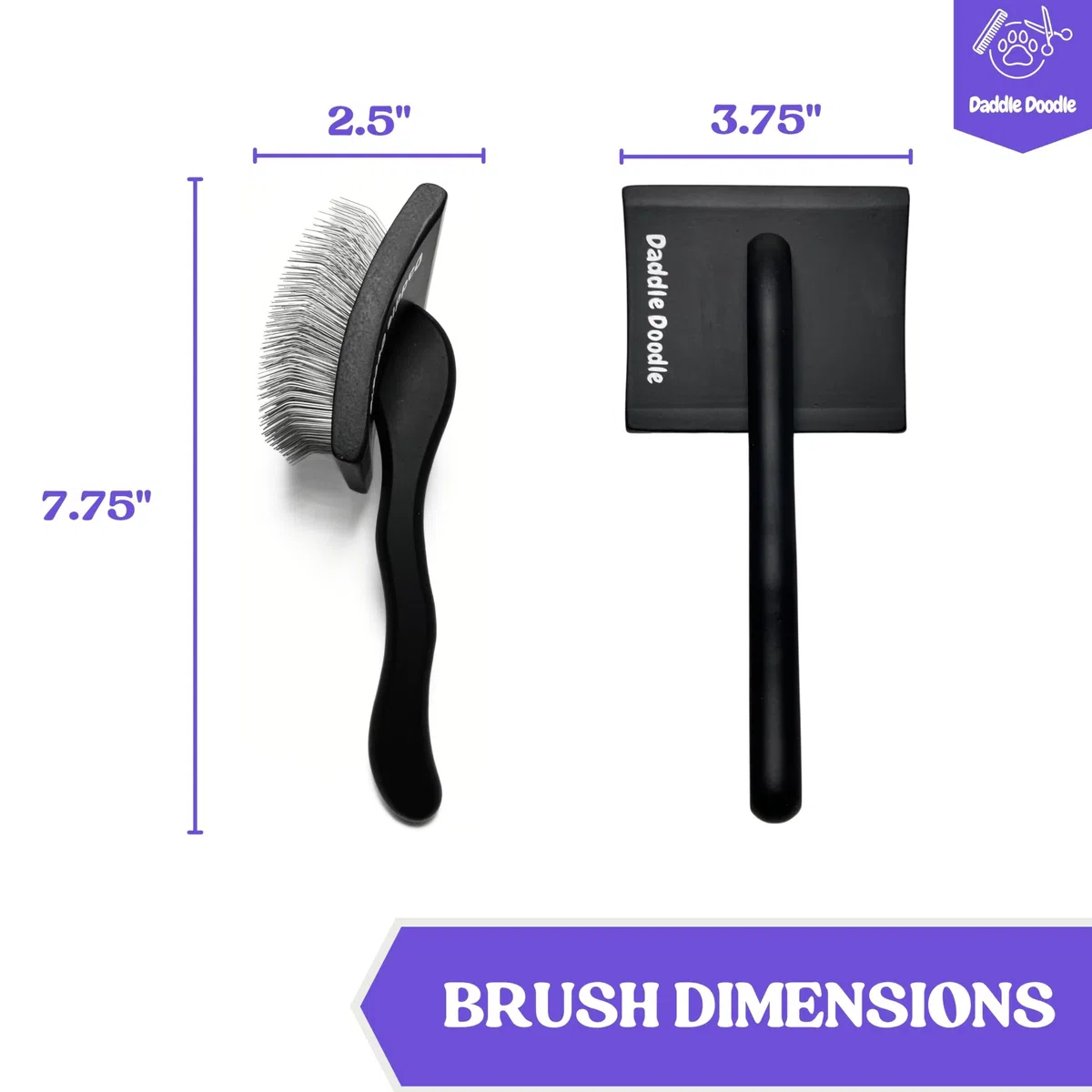 Dog Slicker Brush - Cepillo de aseo para perros especialmente diseñado para todas las mezclas de caniches y garabatos, pelusa, estilo, desenredar y demat, diseño de mango ergonómico,