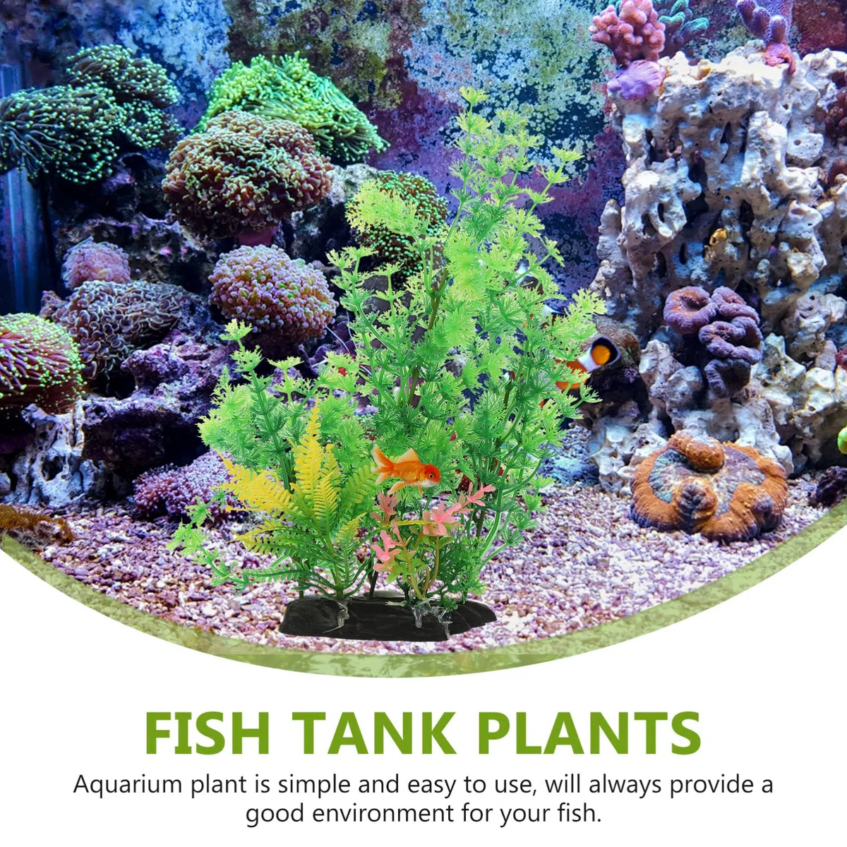 Happyyami 4 Juegos Paisajismo del Acuario Planta Artificial Fake Plants Adornos Acuario Planta Decorativa Planta Falsa Segura Delicada Planta De El Plastico 2 Piezas * 4
