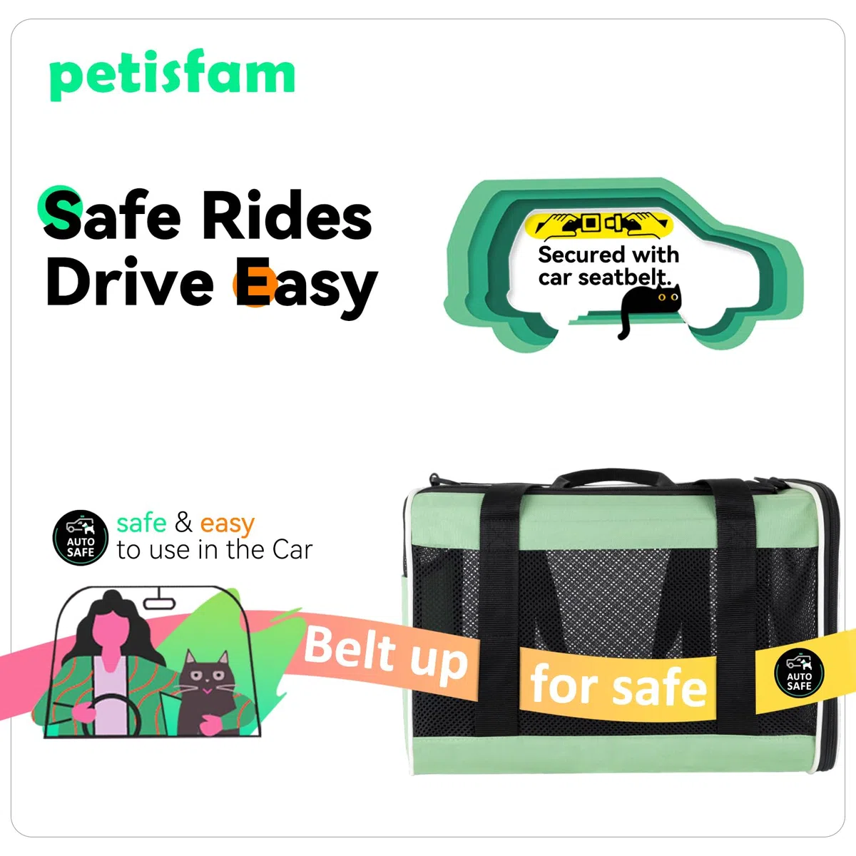 Petsifam - Transportín para mascotas (2 gatos)