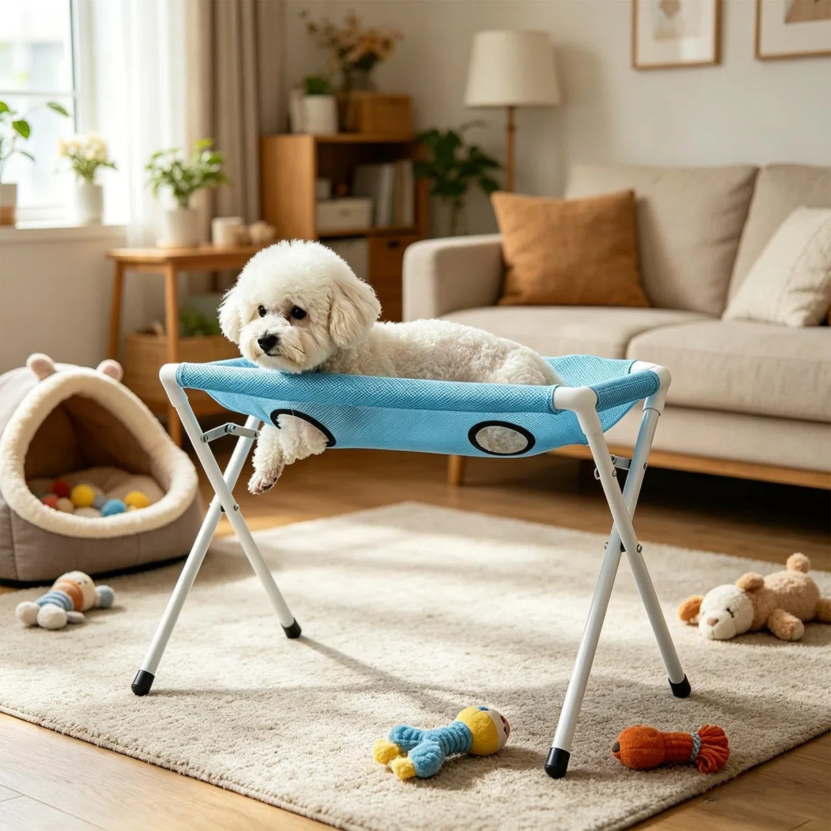 Mesa de Aseo para Perros en Casa A Prueba De Fugas Transpirable 8 Agujeros | Soporte de Aseo Relajante para Mascotas para Gatos y Cachorros Corte de Uñas Limpieza y Baño