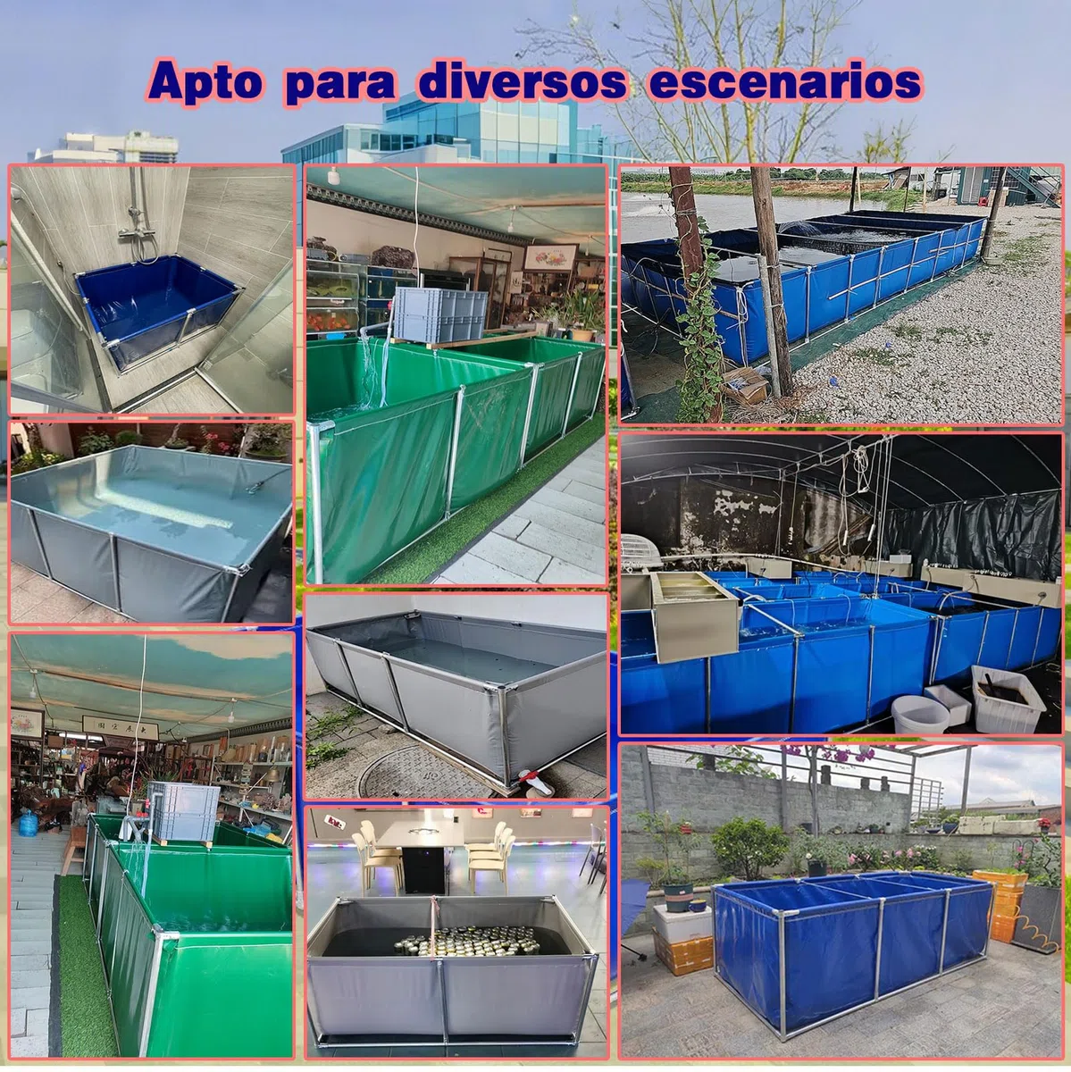 Acuario Grande De PVC/Lienzo,Genérico Estanque de Acuario Grande para Interior,Piscina Ornamental con válvula de Drenaje,para criar koi,riego,Almacenamiento de Agua（tamaño:L200xW150xH40cm