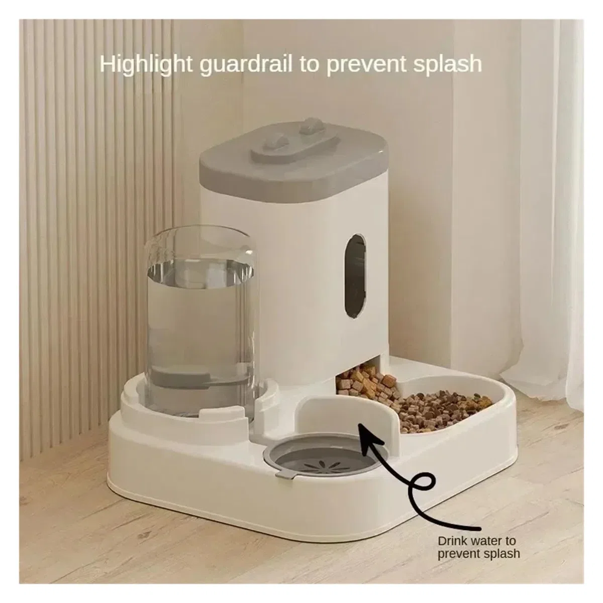 comedero automático para Gatos, Comedero Elevado 2 en 1 con Bebedero for Perros y Gatos. Accesorios for Mascotas(Blue)