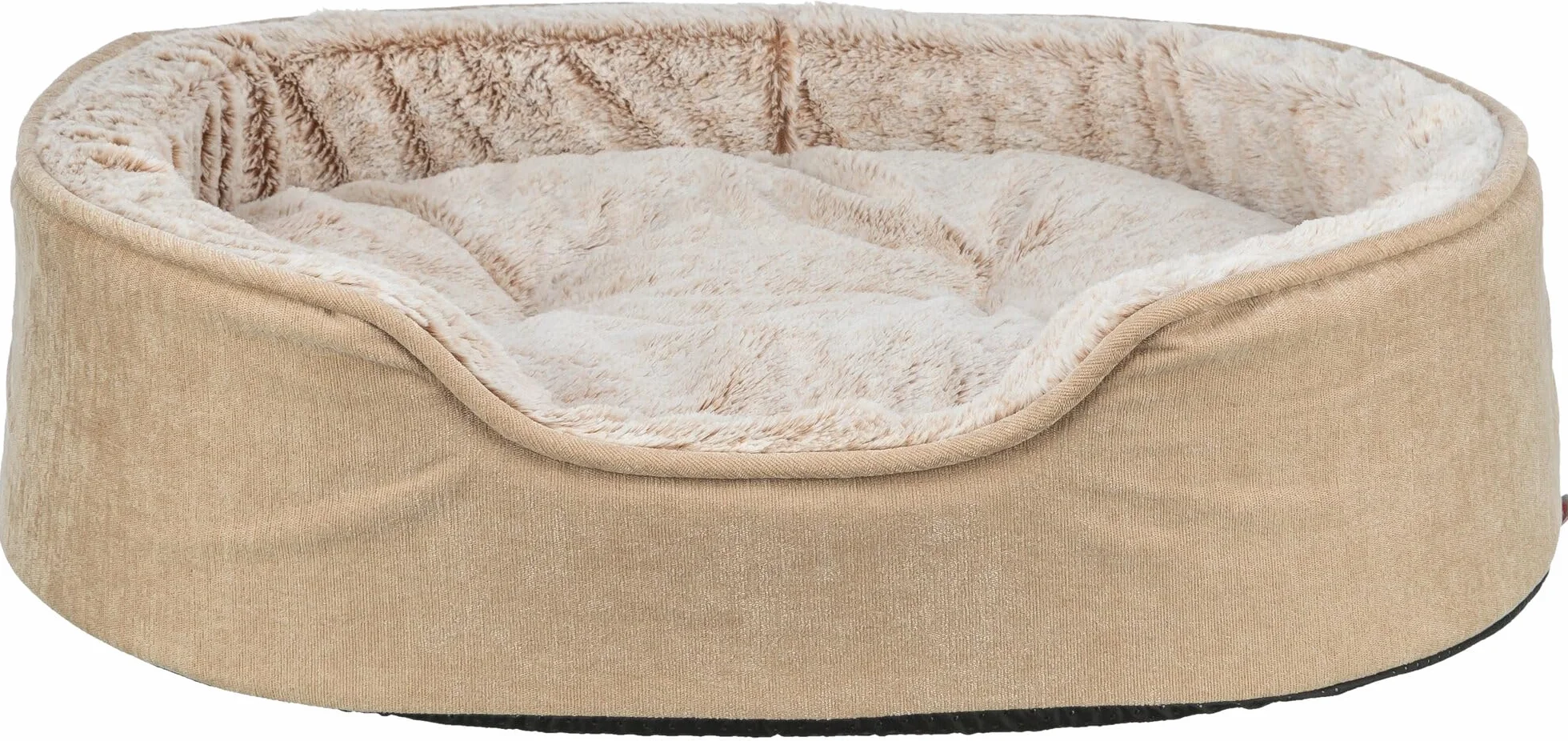 Trixie Cama para Perros Vital Lino Soft, Ovalada, cojín ortopédico para Perros en Beige/Crema, 60 × 45 cm – Acogedora Cesta para Perros con Espuma viscoelástica para Efecto Memoria – 374065