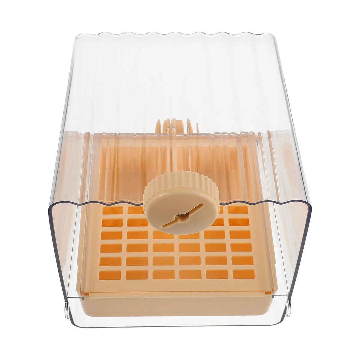 Baño para Pájaros de Interior Comedero Integrado, Cuenco Profundo de Plástico en Color Naranja Cálido, Multifuncional para Jaulas Pequeñas y Medianas, Accesorio Esencial para