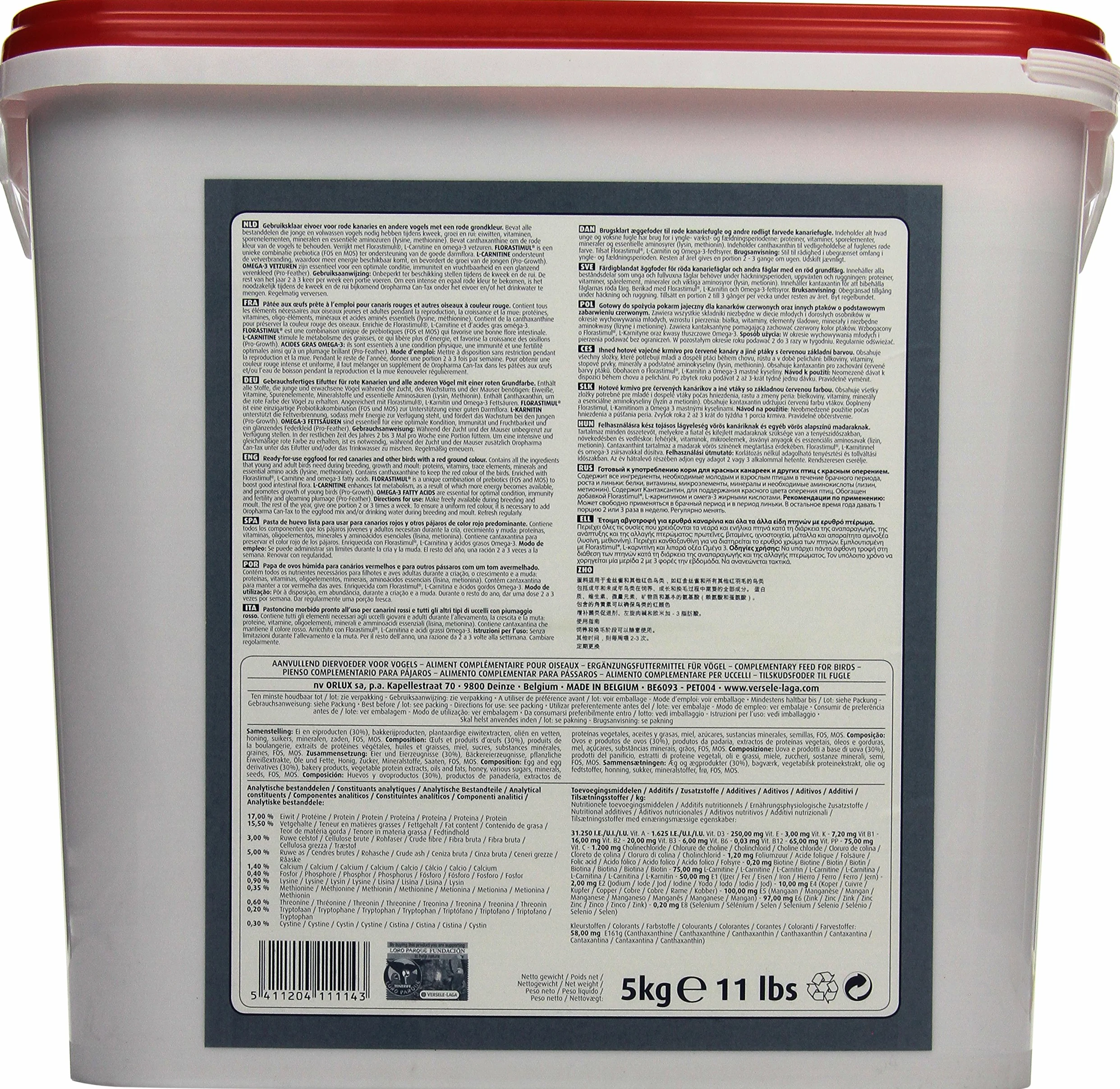Animo Concept Nobby Orlux - Paté de Oro, 5 kg, Color Rojo