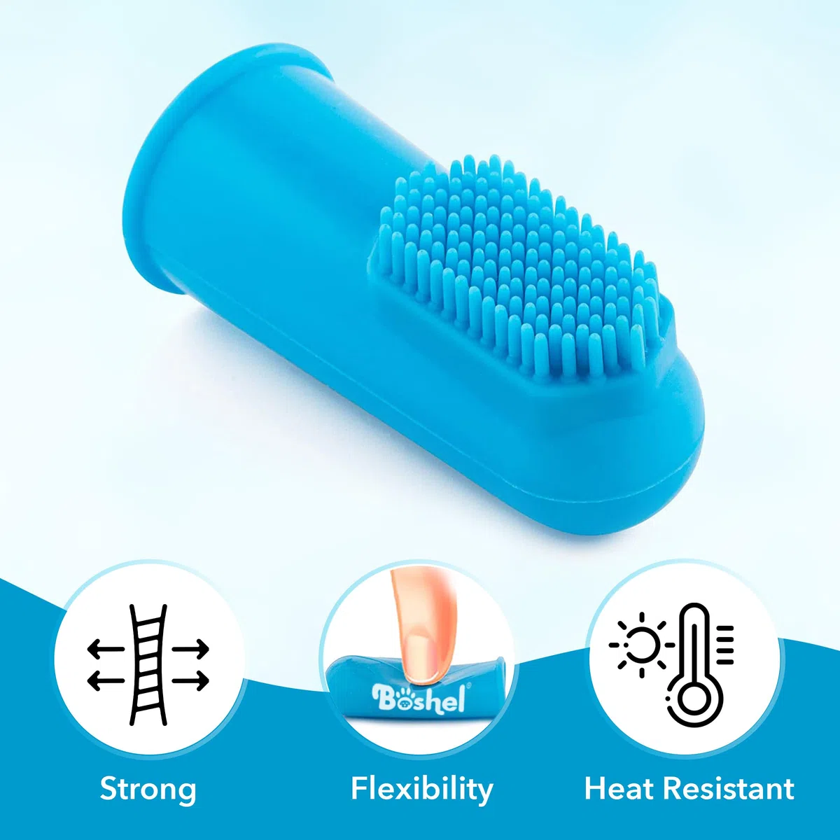 BOSHEL Juego de cepillos de dientes para perros, paquete de 8, incluye 6 cerdas de silicona + 2 cepillos de dientes para perros y gatos con cerdas de nailon, aprobado