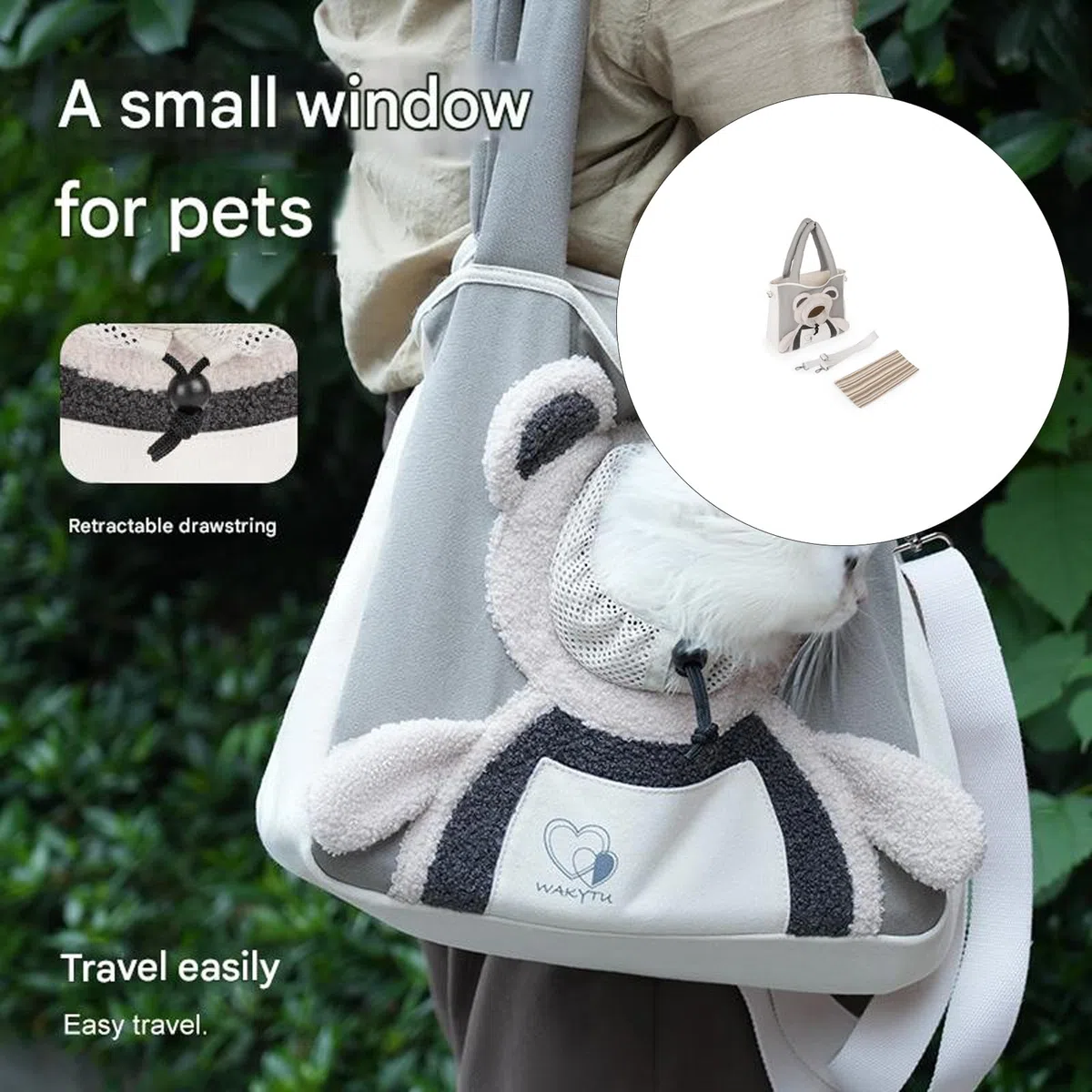 Transportadores de Lona Multiusos para Mascotas con Bolso de Hombro Abierto en la Parte para Mascotas pequeñas, compañero de Viaje, Bolsa de Transporte para Gatos, Bolso de Viaje para Perros