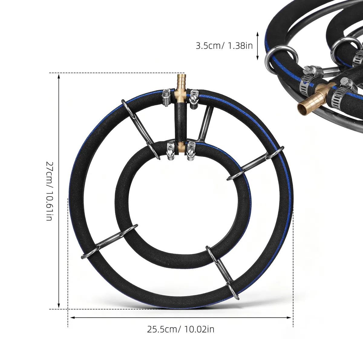 UKCOCO Difusor Optimiza la Circulación Redondo de Acero Inoxidable de Burbujas Piedra de Aire y Uso Prolongado para Acuario y Estanque para Bomba Agua