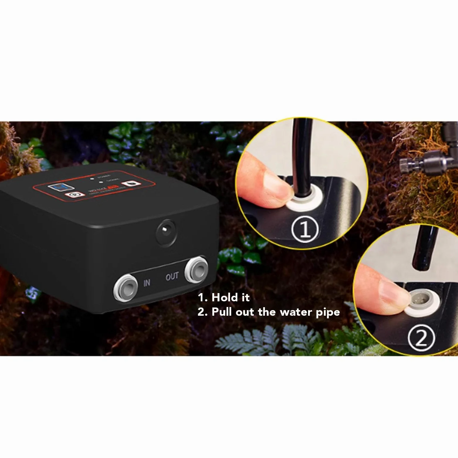 Pssopp Humidificador para Reptiles, Automático de Nebulización para Reptiles con Temporizador, Inteligente de Nebulización para Terrario para Plantas de la Selva Tropical y Anfibios
