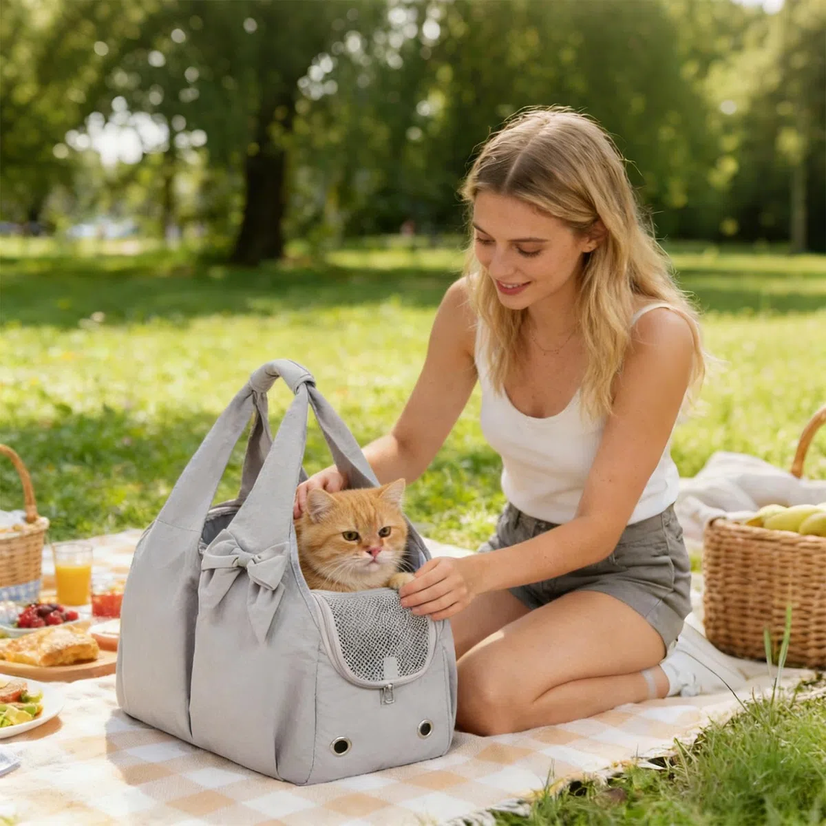 Bolso Transportín para Perros Pequeños Ligero con Ventana de Malla de