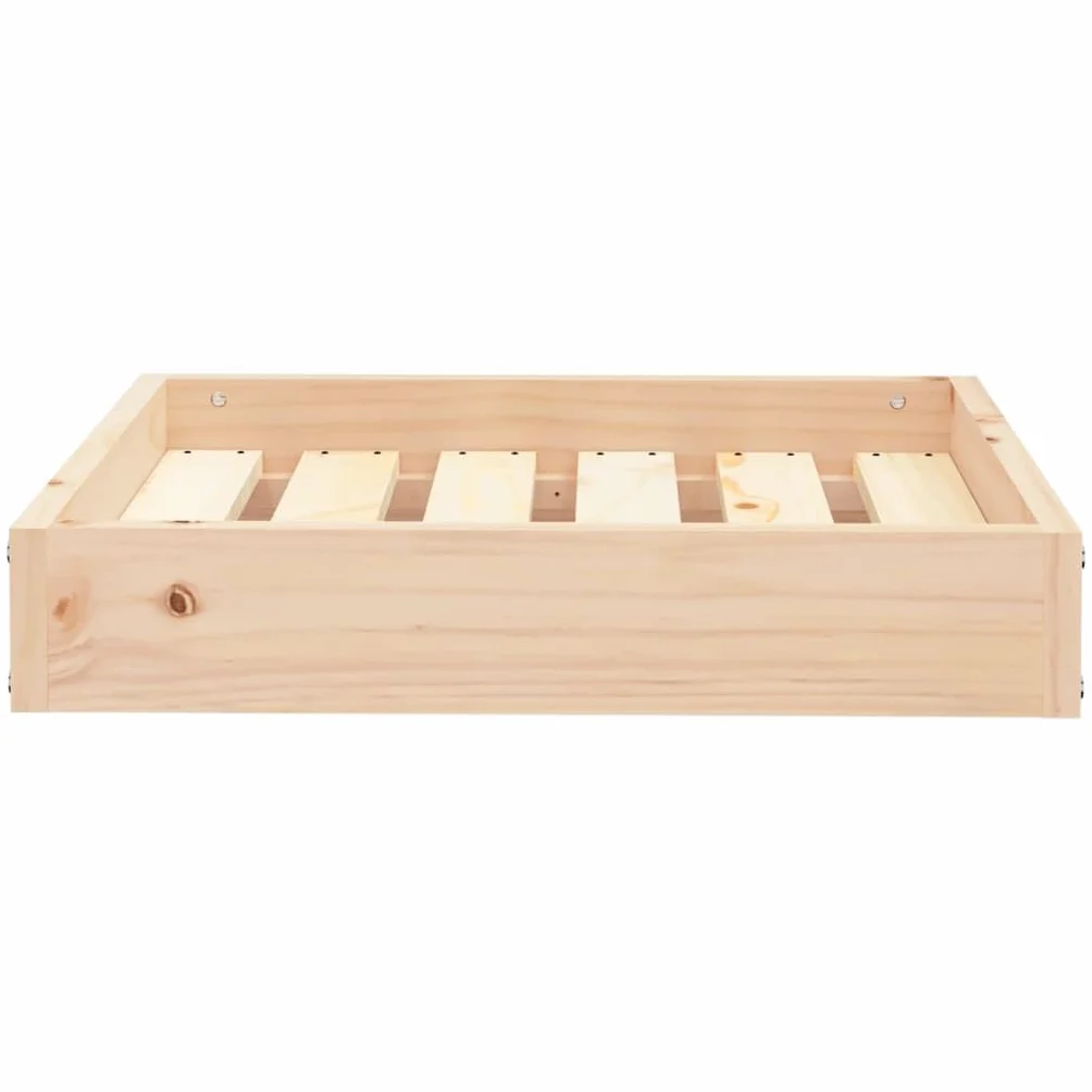 Cama para perros de madera de pino maciza, 51,5 x 44 x 9 cm, rectangular, estable con diseño rústico, ideal como cama acogedora, cama y cesta para perros para cachorros y mascotas