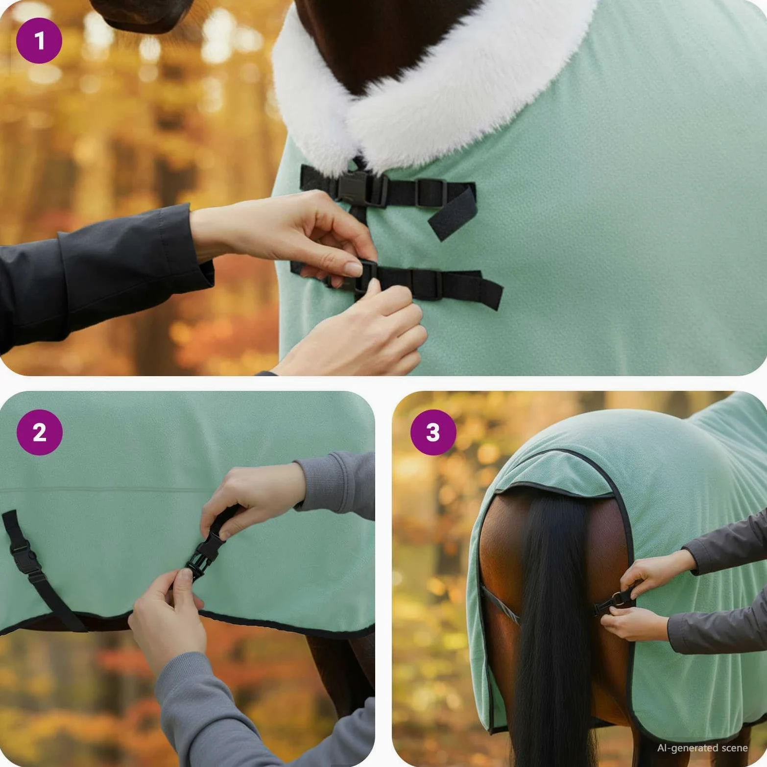 vidaXL Manta para Caballo Verde Oscuro Completo 165 cm Forro Polar, Manta Moderna para Caballos, Invierno, Forro Polar, Equipo Ecuestre, cálido, Ajustable