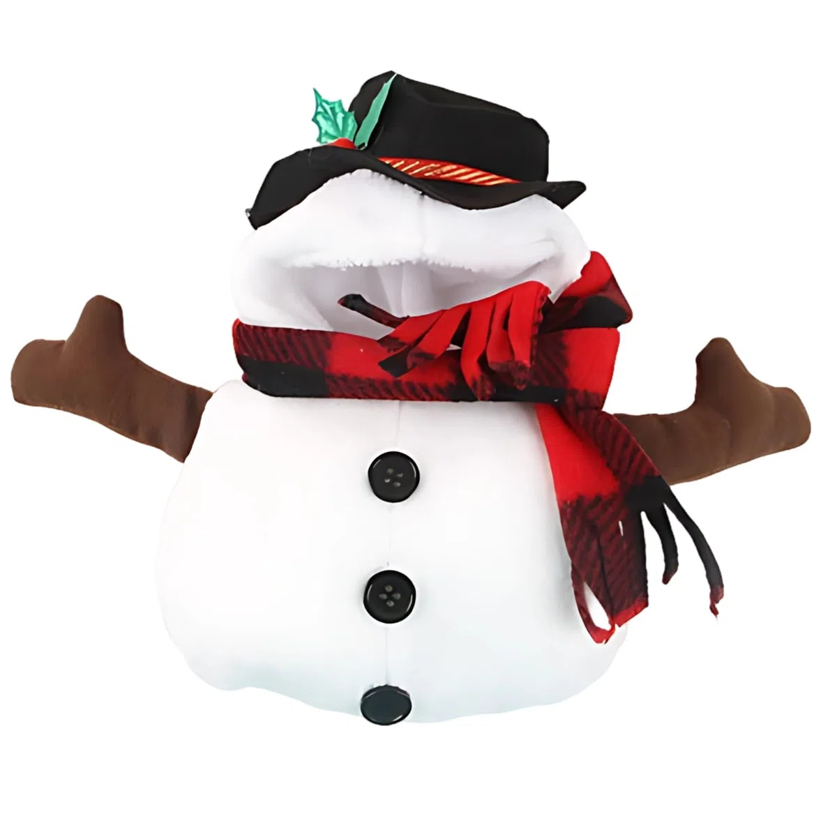 Disfraz de muñeco de nieve para perro, talla M, con bufanda clásica, diseño vertical para perros pequeños, circunferencia de la cabeza 30 cm