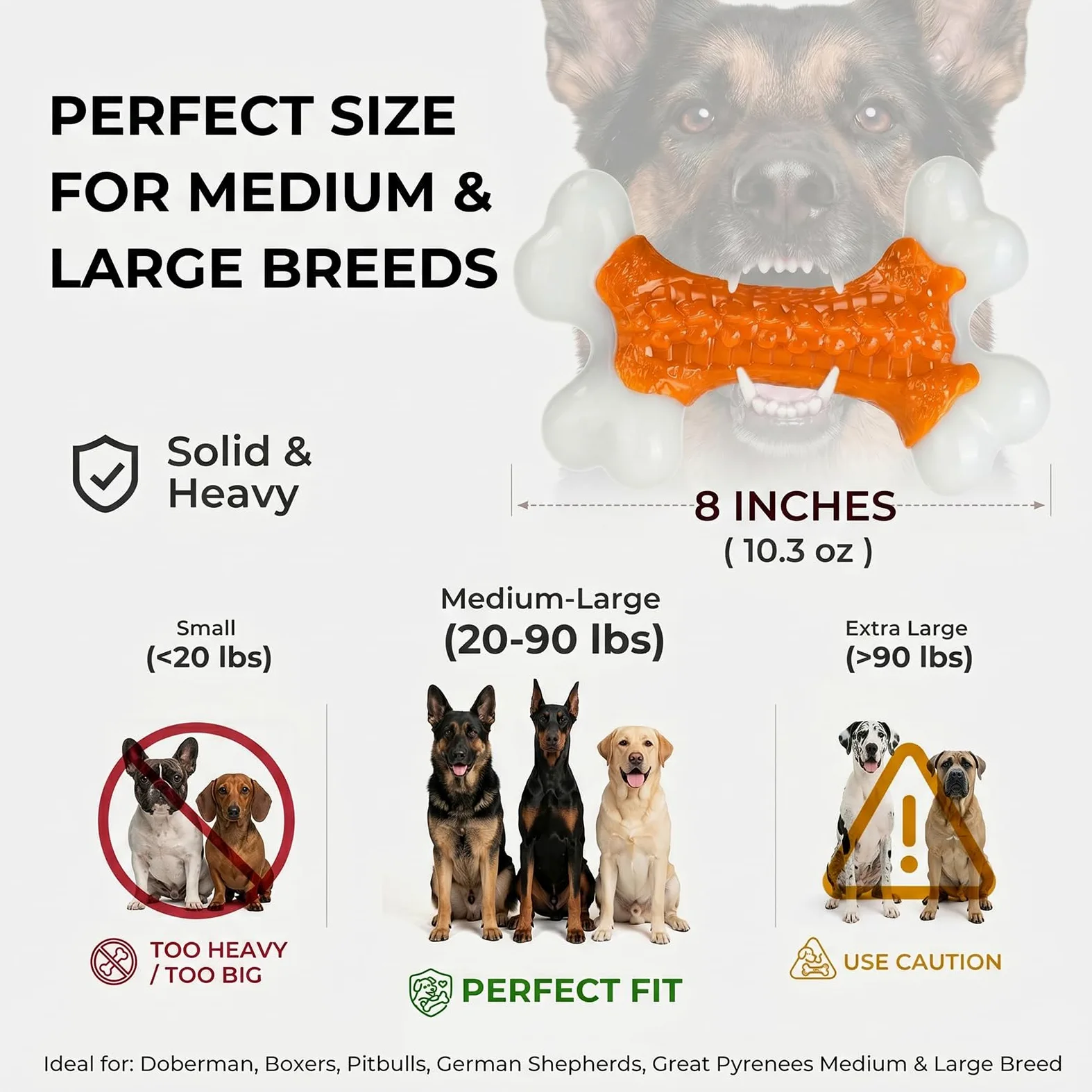 Kseroo Juguetes resistentes para perros, juguetes para perros para masticadores agresivos de raza grande, juguetes masticables agresivos para perros grandes, juguete masticable de hueso de perro,