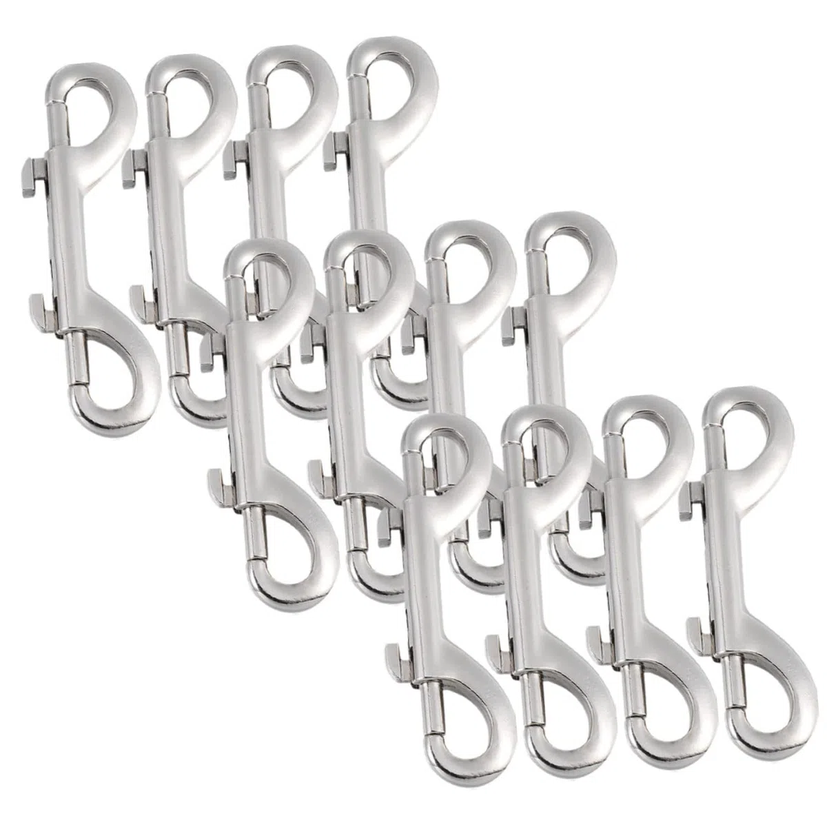 Sosoport 12piezas Gancho para Correa de Mascota Metálico de Doble Extremo Mosquetón de Seguridad Resistente para Correas de Perros y Mochilas Pernos de Ojo