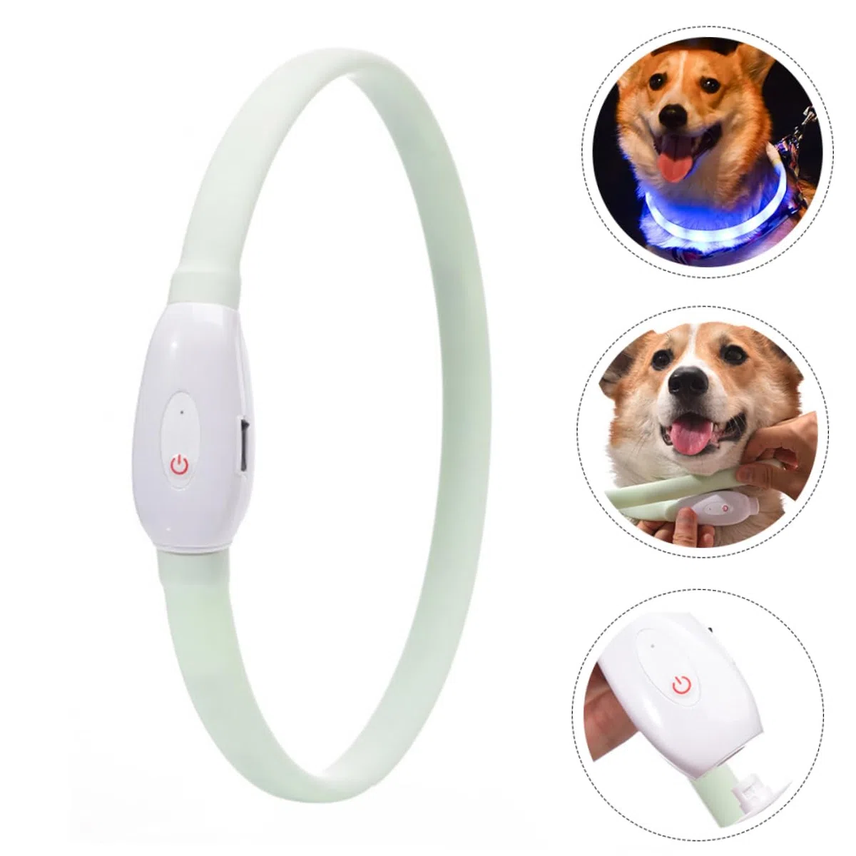 POPETPOP 2juegos Collar Led para Perros y Resistente Carga USB Collar Brillante para Mascotas para Paseos Nocturnos