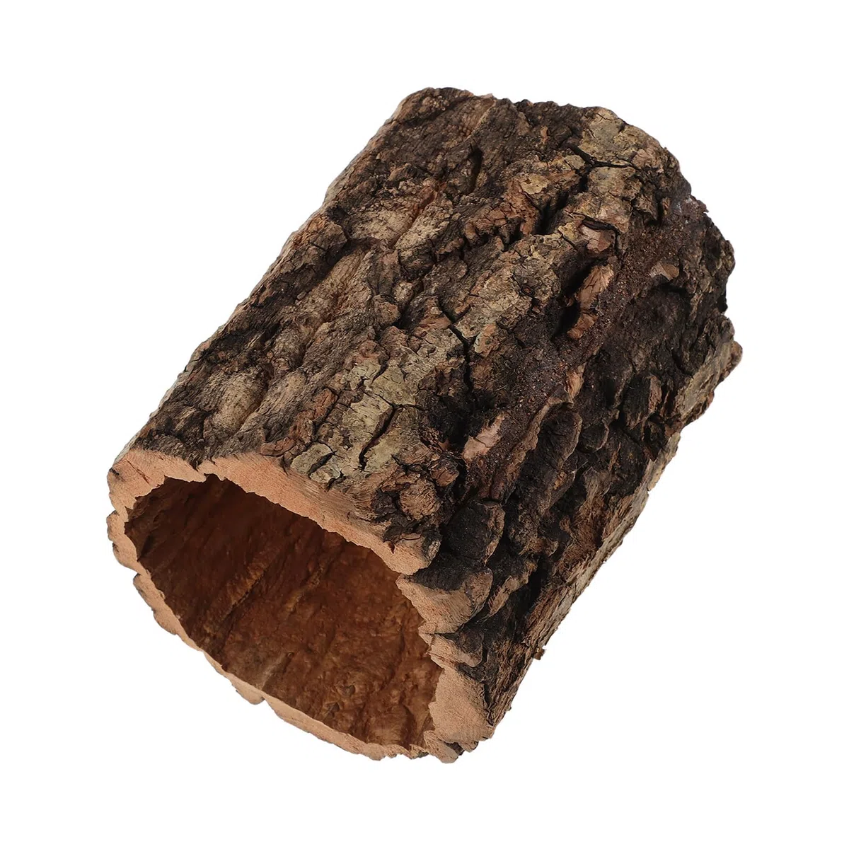 Escondite de Tronco de Árbol para Reptiles 6x5 Pulgadas Madera