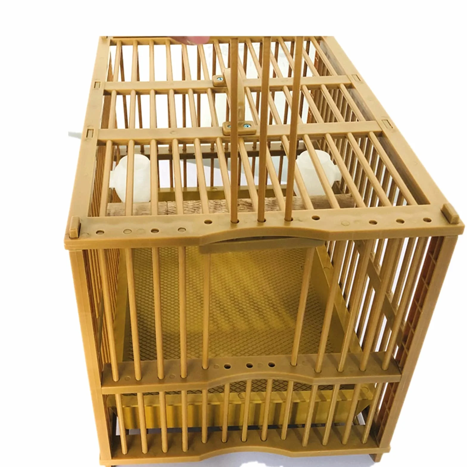 Jaula de pájaros Jaula de bambú Jaula de bañera de bañera Easy Clean Portable Portable Aviary Suministros de avión adecuados para pájaros pequeños Nido de Pájaro