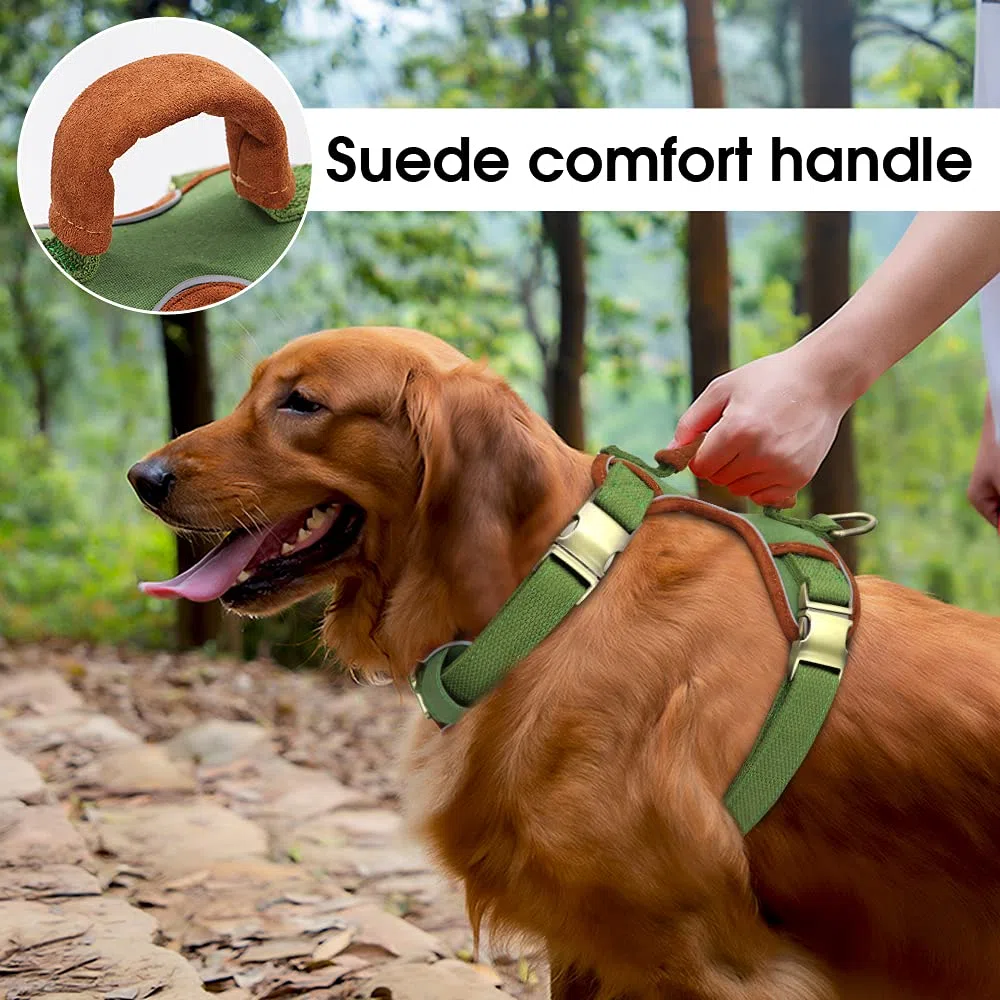 arnés para Perros, Arnés Reflectante Ajustable for Perros con asa, Chaleco Correa for el Pecho for Entrenamiento de Grandes y Mascotas(Brown,A)