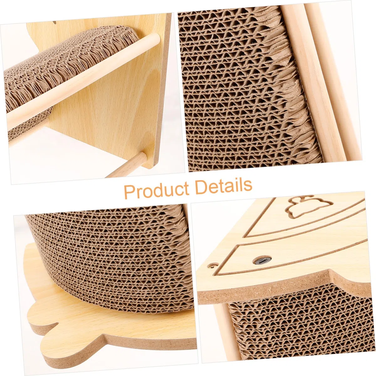 COLLBATH Rascador para Gatos De Cartón Ondulado Interactivo Tablero De Arañazos De Resistente y Duradera Protector De Muebles para Gatos para Uso Interiores