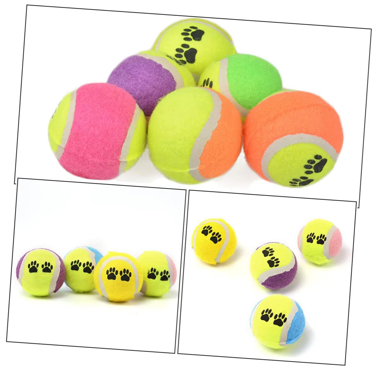 Toyvian 16piezas Juguetes De Pelota Portátiles para Perros Pequeños Balones De Tenis Juguetes De Goma Duradera