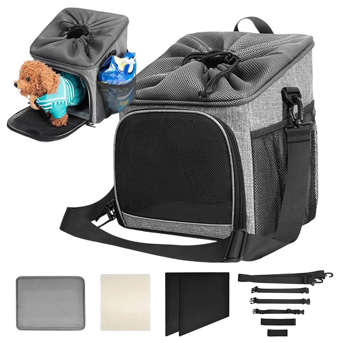 Cesta para Bicicleta Perros Transportín Canino Transpirable | Accesorio Ligero Para Paseos Montaña Acampada Aventuras Playa
