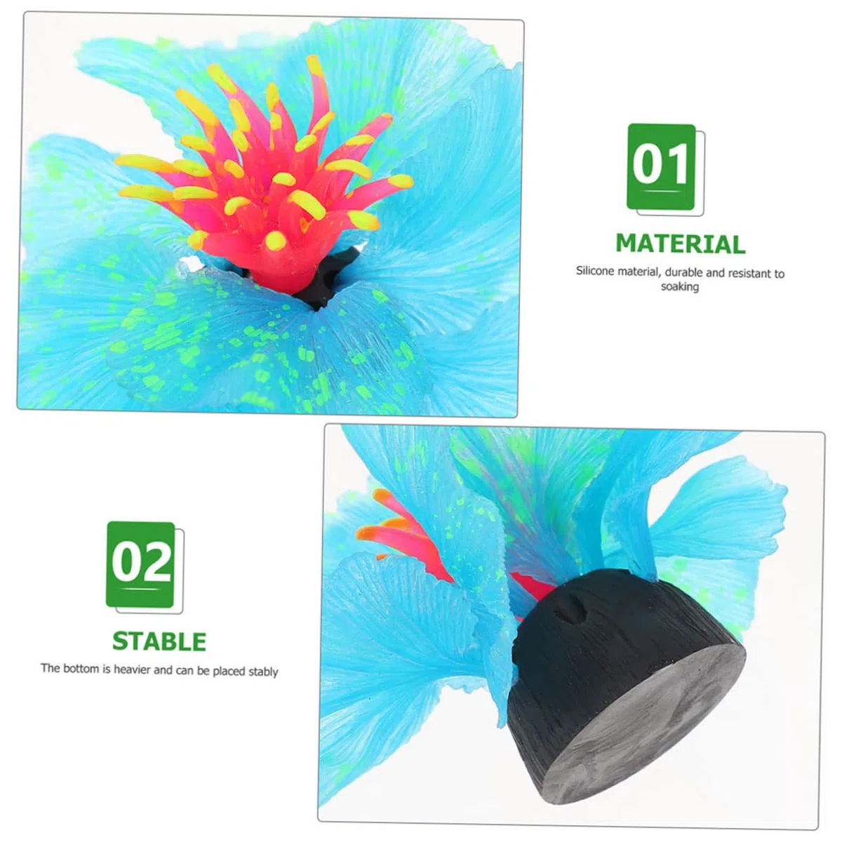 Happyyami 4piezas Decoración De Acuario Artificial Resistente Accesorios De Planta para Peceras Decoración De Acuarios para Hogar y Escritorio