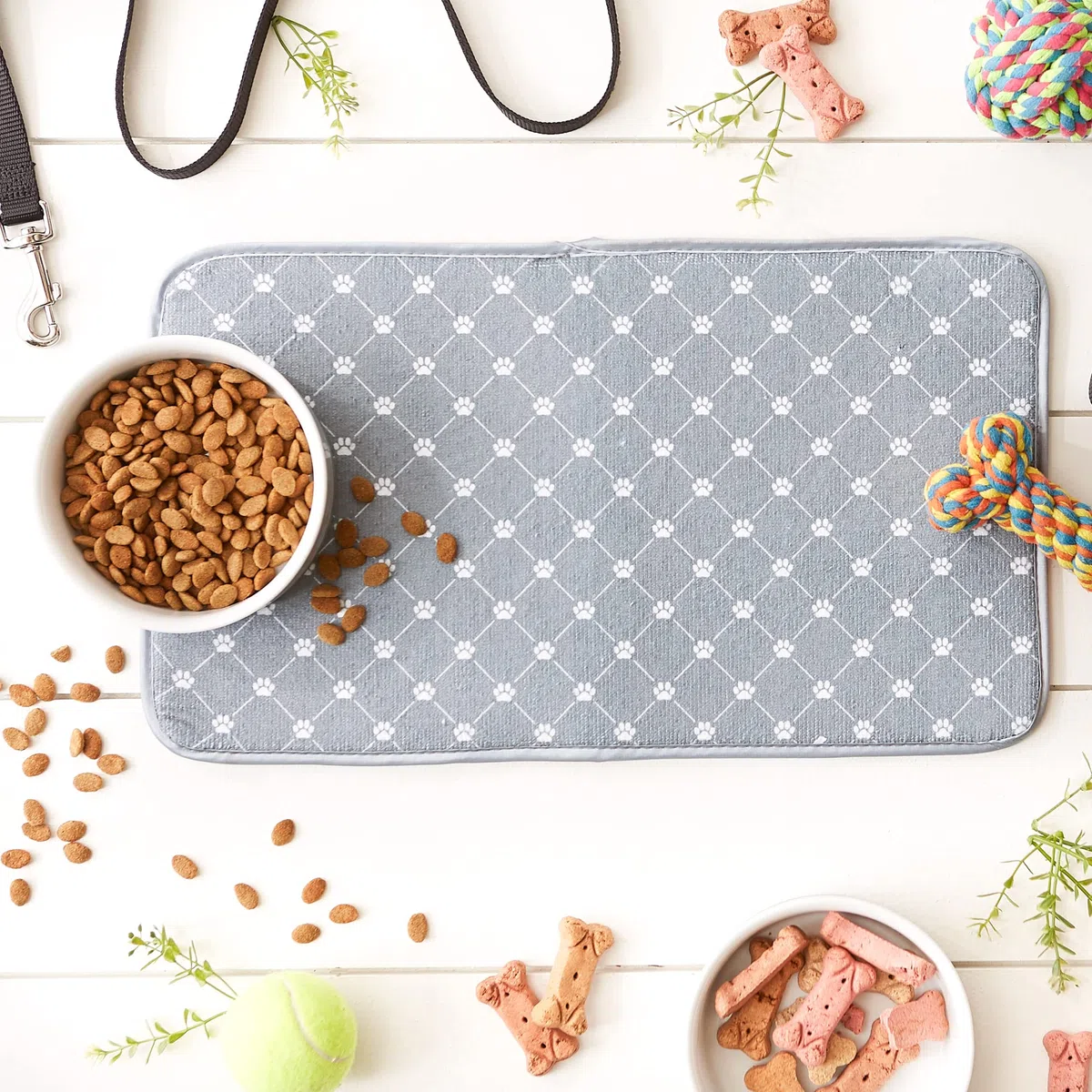 Bone Dry Tapete para Mascotas Lavable a máquina, Ultra Absorbente, 10 x 18 Pulgadas, Estampado de Enrejado Gris