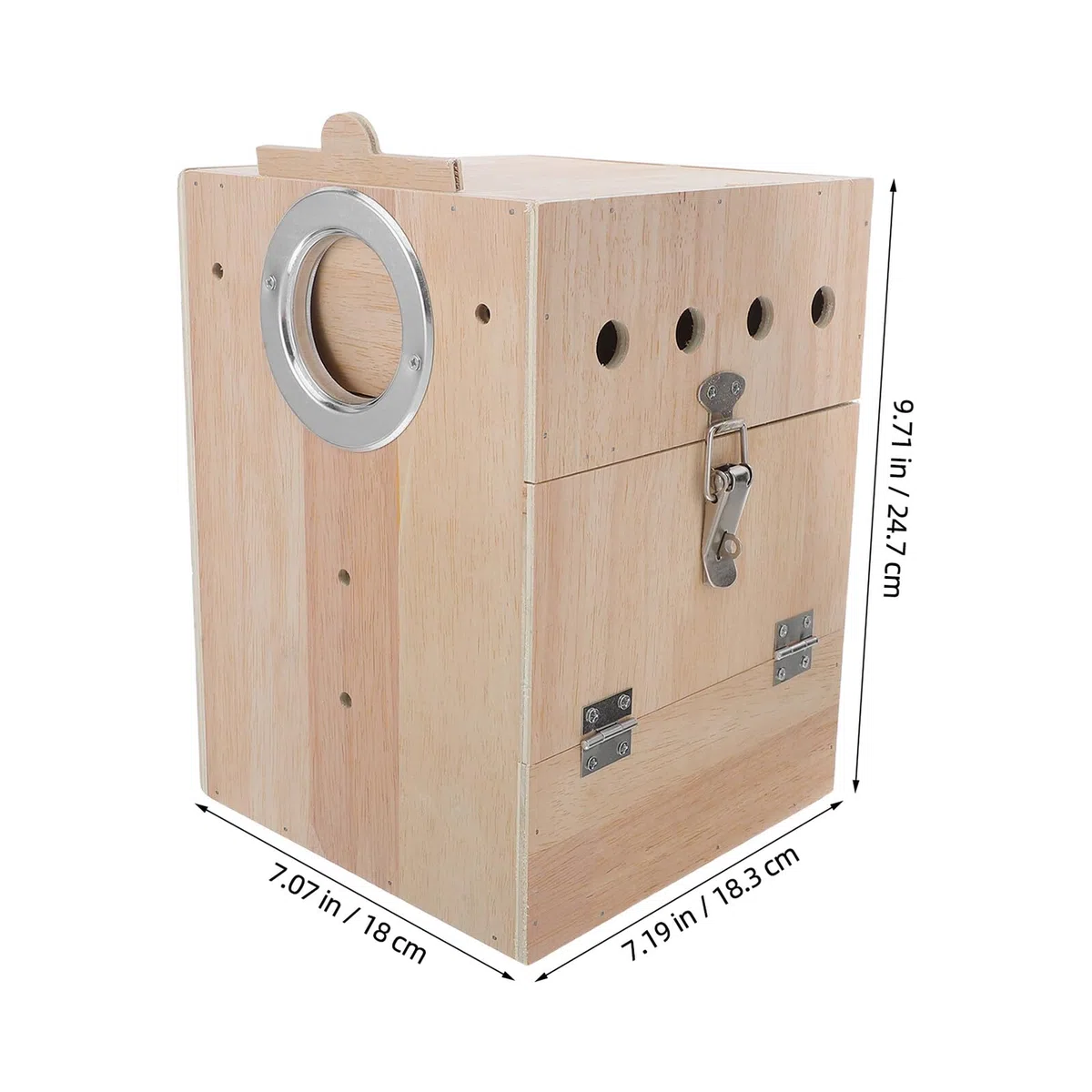 Caja Nido para Periquitos Mediana de Madera para Cría de Aves, Suministros para Nidos de Pájaros, con Diseño Seguro y Ventilación Óptima, Adecuado para Jaulas Estándar y Cría