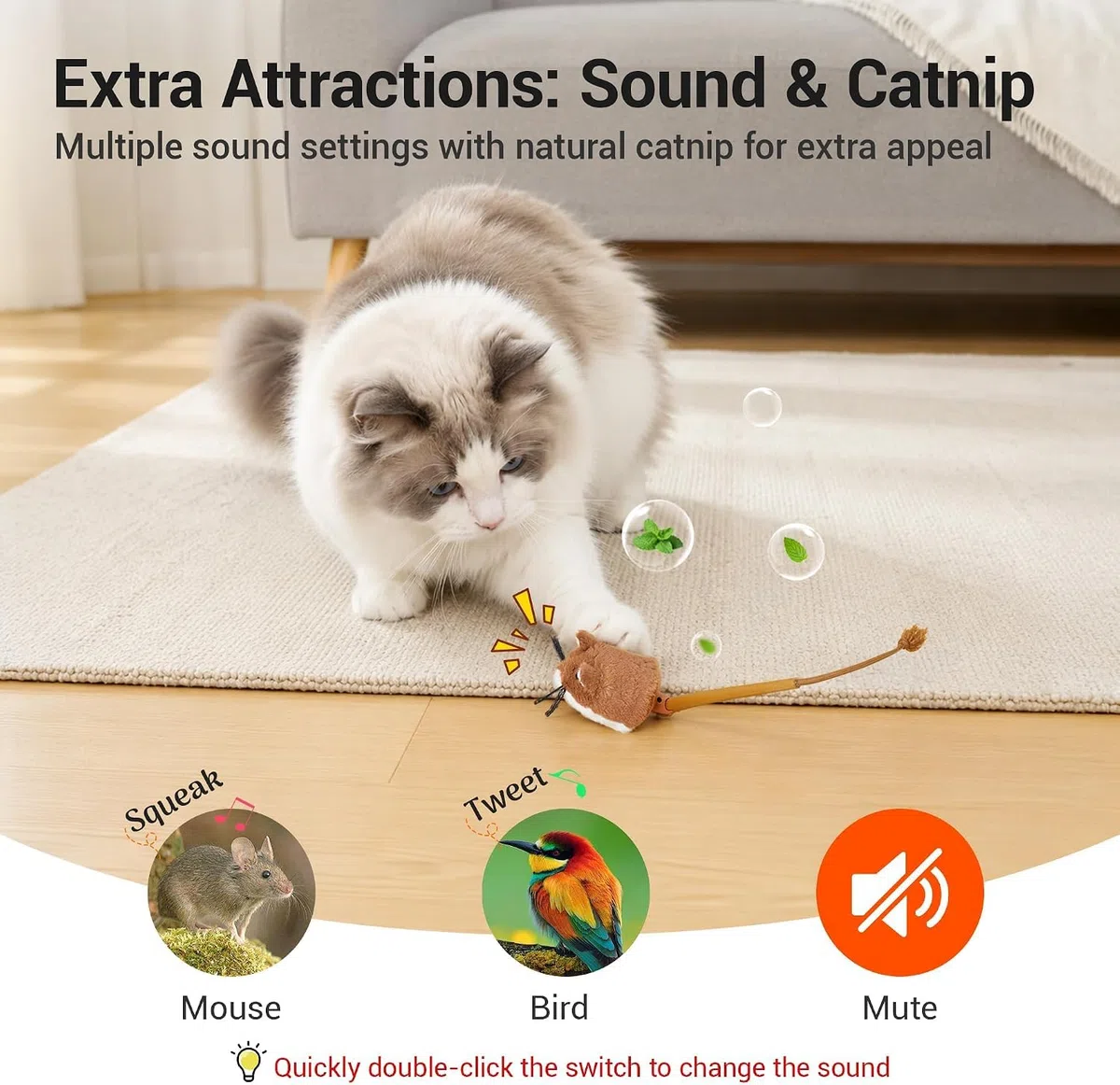 Potaroma Ratón eléctrico - Juguete para gatos