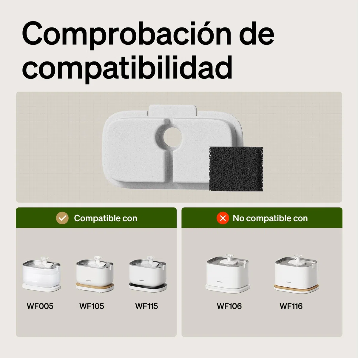 PETLIBRO Filtros para Gatos, 8 Filtros Verticales Compatibles con Dockstream PLWF005, PLWF115, PLWF105，PLWF106，PLWF116
