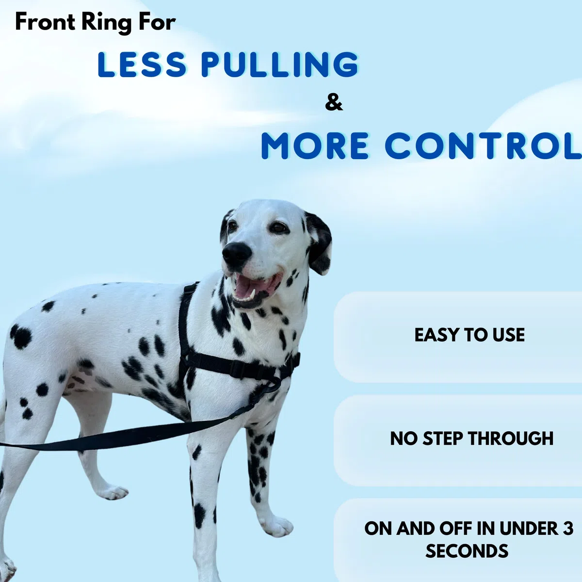ShawnCo Dream Walk - Arnés para Perro sin tirones, Ajustable, cómodo y fácil de Usar para Ayudar a Dejar de Tirar, para Perros pequeños, medianos y Grandes (Azul océano, S)