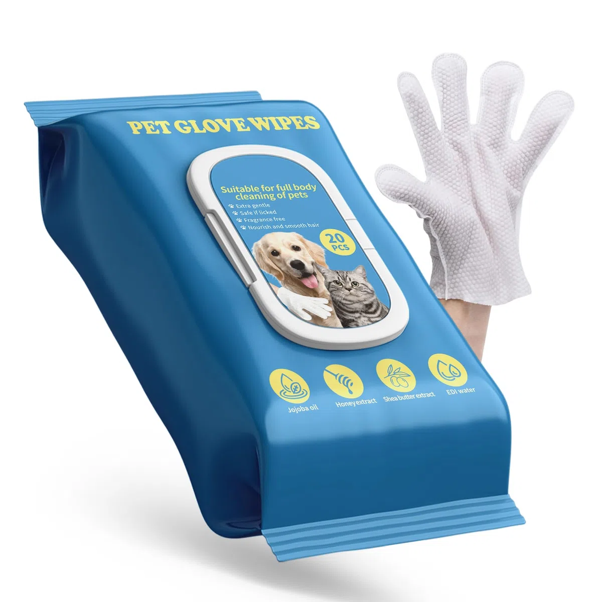 Toallitas para mascotas para perros y gatos – Juego de 110 unidades (40 toallitas para los oídos, 50 toallitas para ojos, 20 toallitas para guantes) – Limpieza suave para ojos y oídos