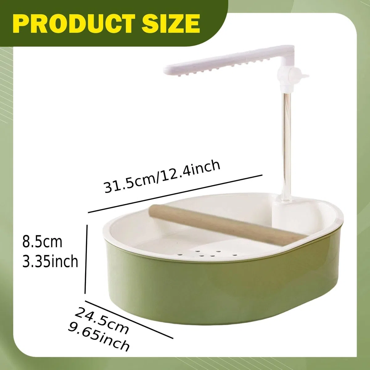 Baño Automático para Pájaros, Accesorio para Jaula de Loros, Fácil de Instalar, Robusto, para Jilgueros Y Periquitos, Estilo de Línea Blanco