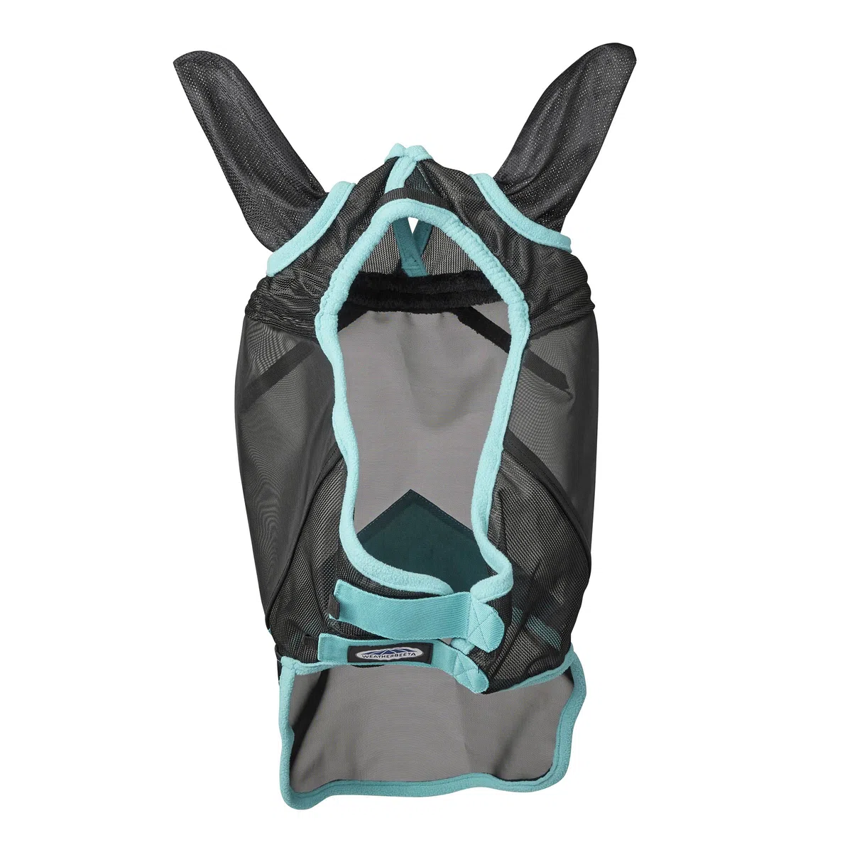 Weatherbeeta - Máscara Antimoscas con Agujeros para Orejas y Nariz de Red Fina Comfitec Deluxe (Pony) (Negro, Turquesa)